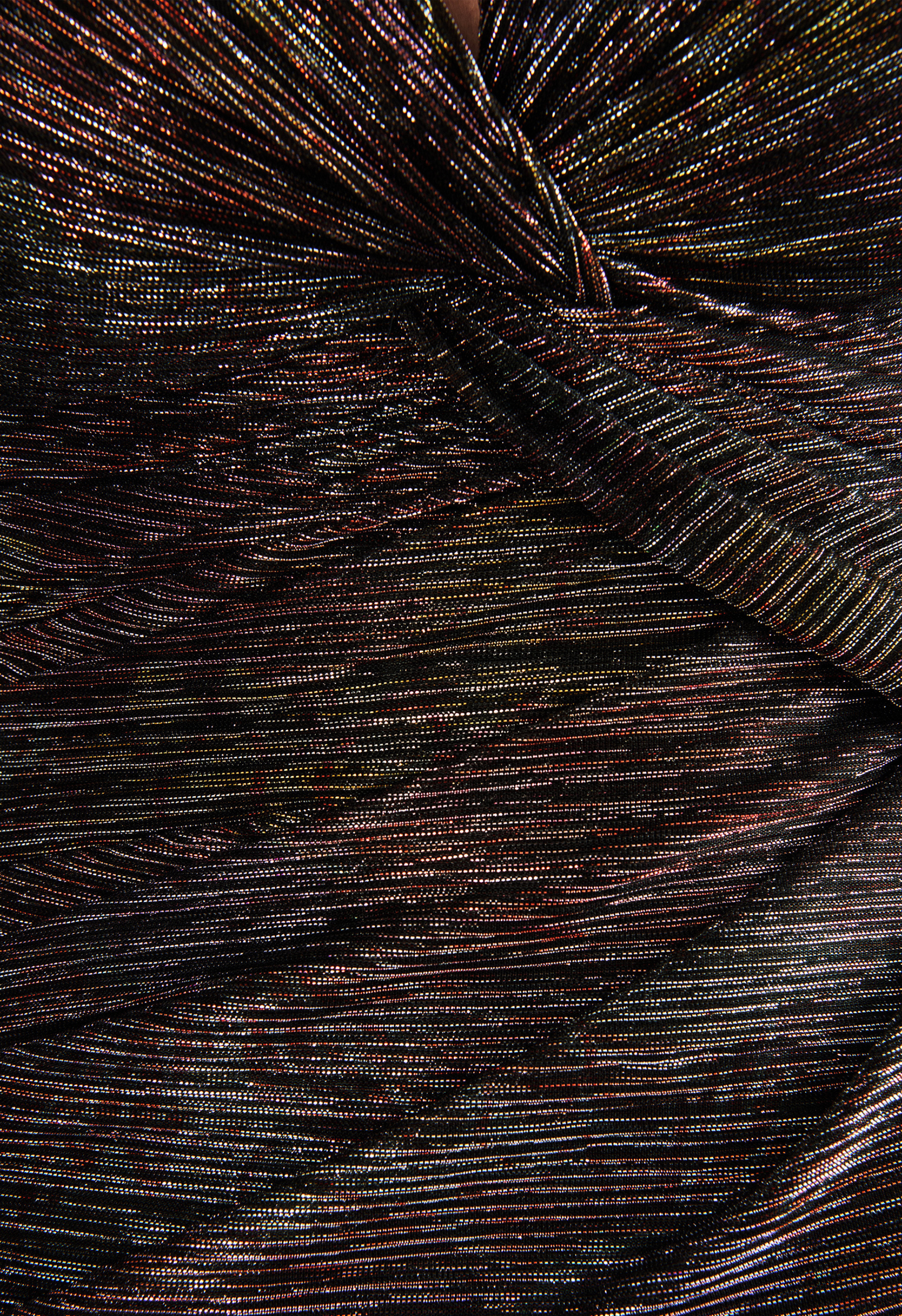 Mystery metallic voile gown