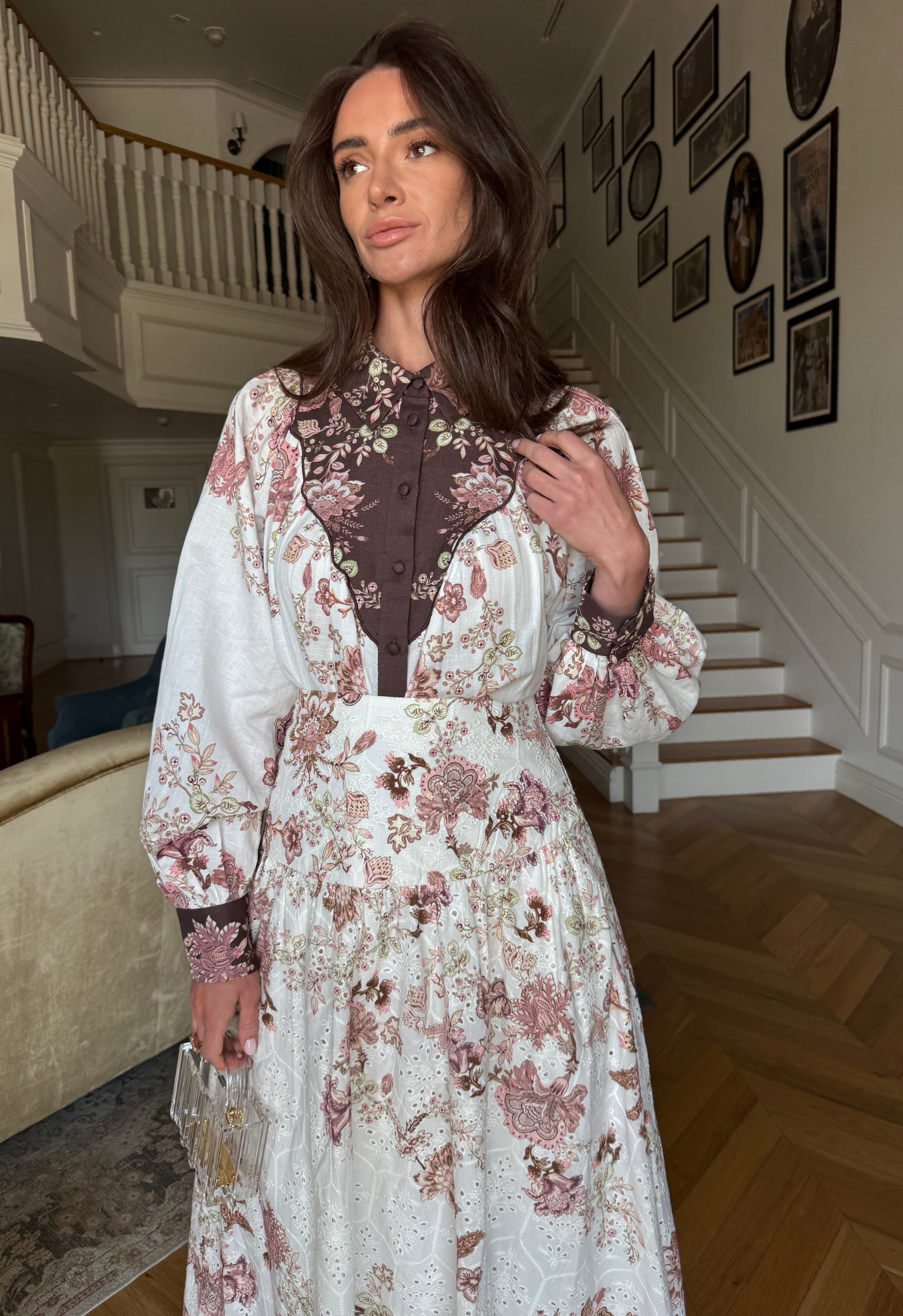 Floral skirt and blouse set