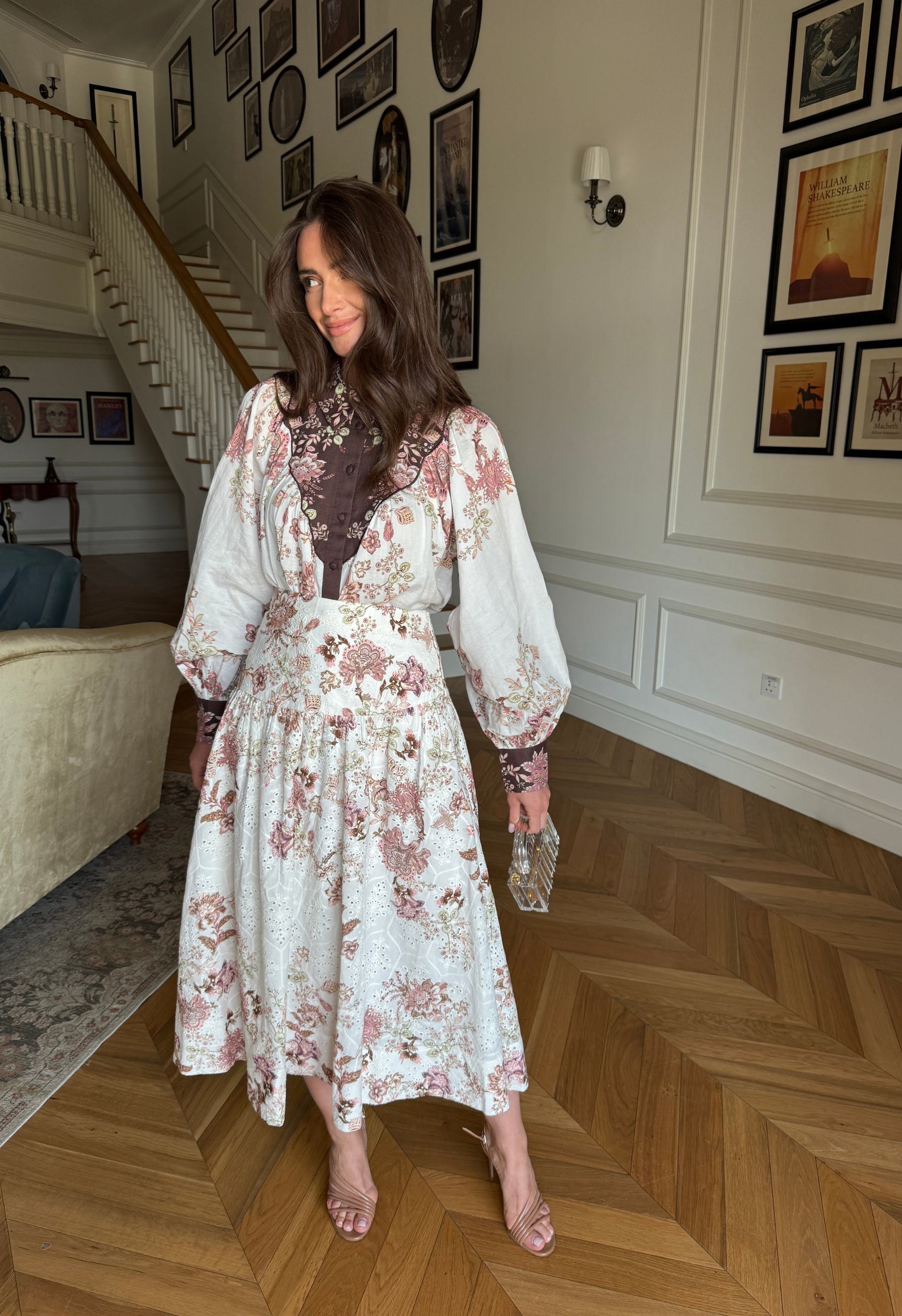 Floral skirt and blouse set