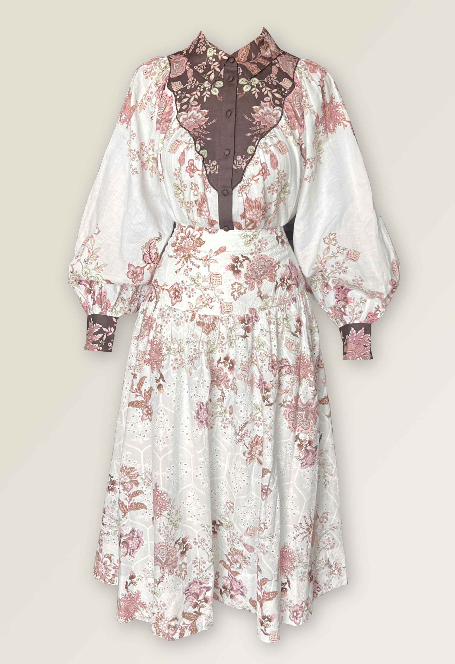 Floral skirt and blouse set