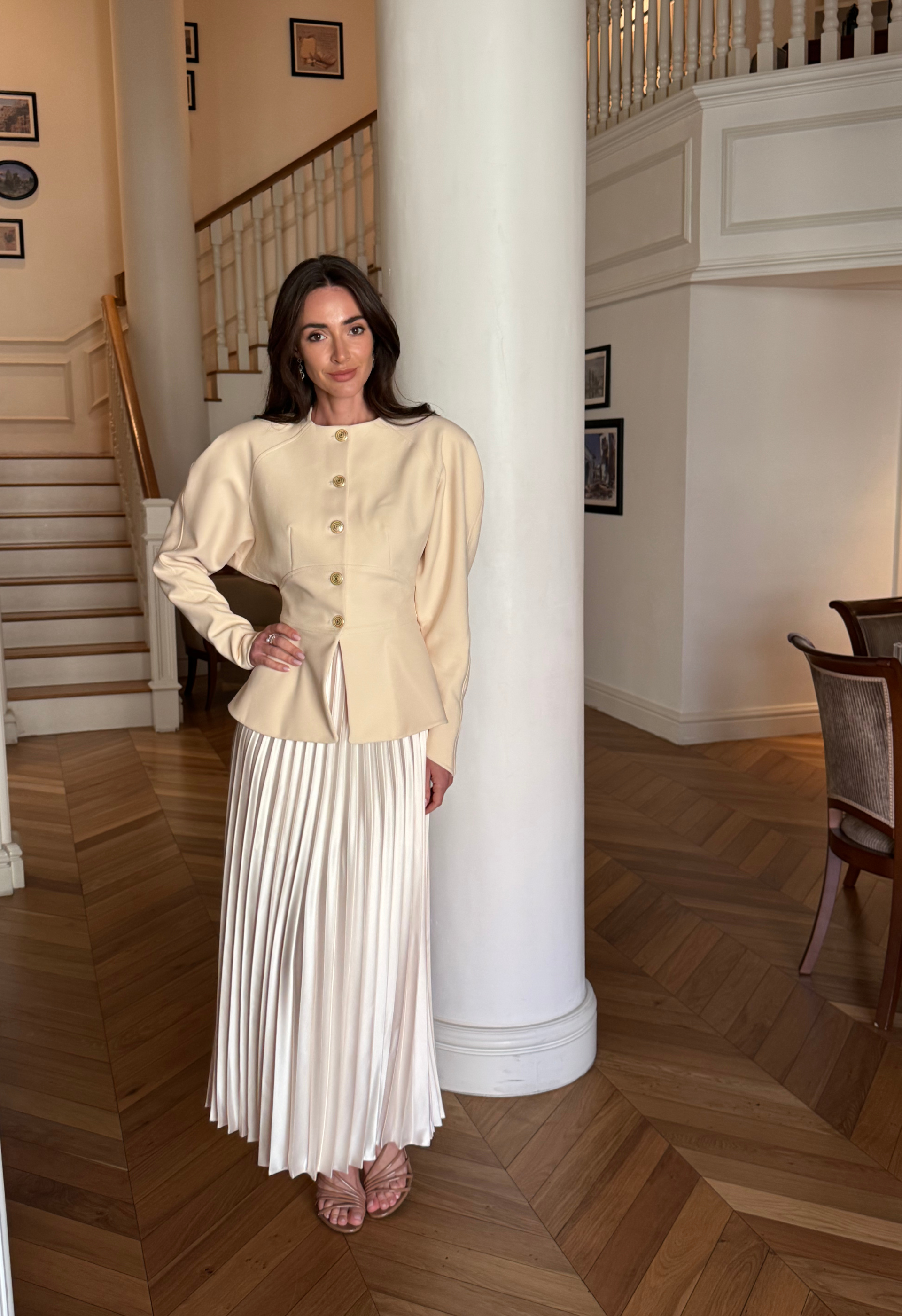 Pleated Set in Beige