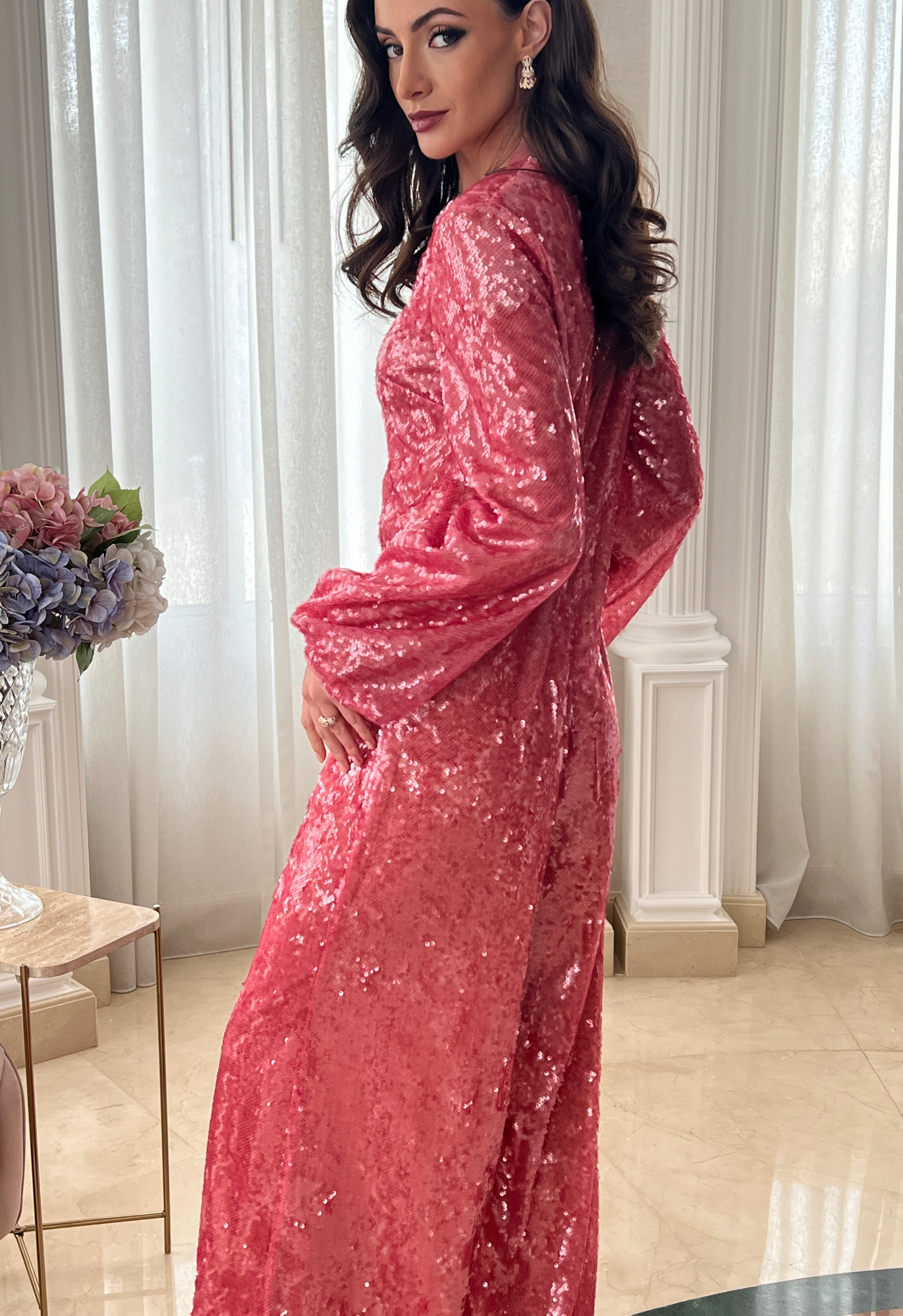 Sequin jumpsuit in red