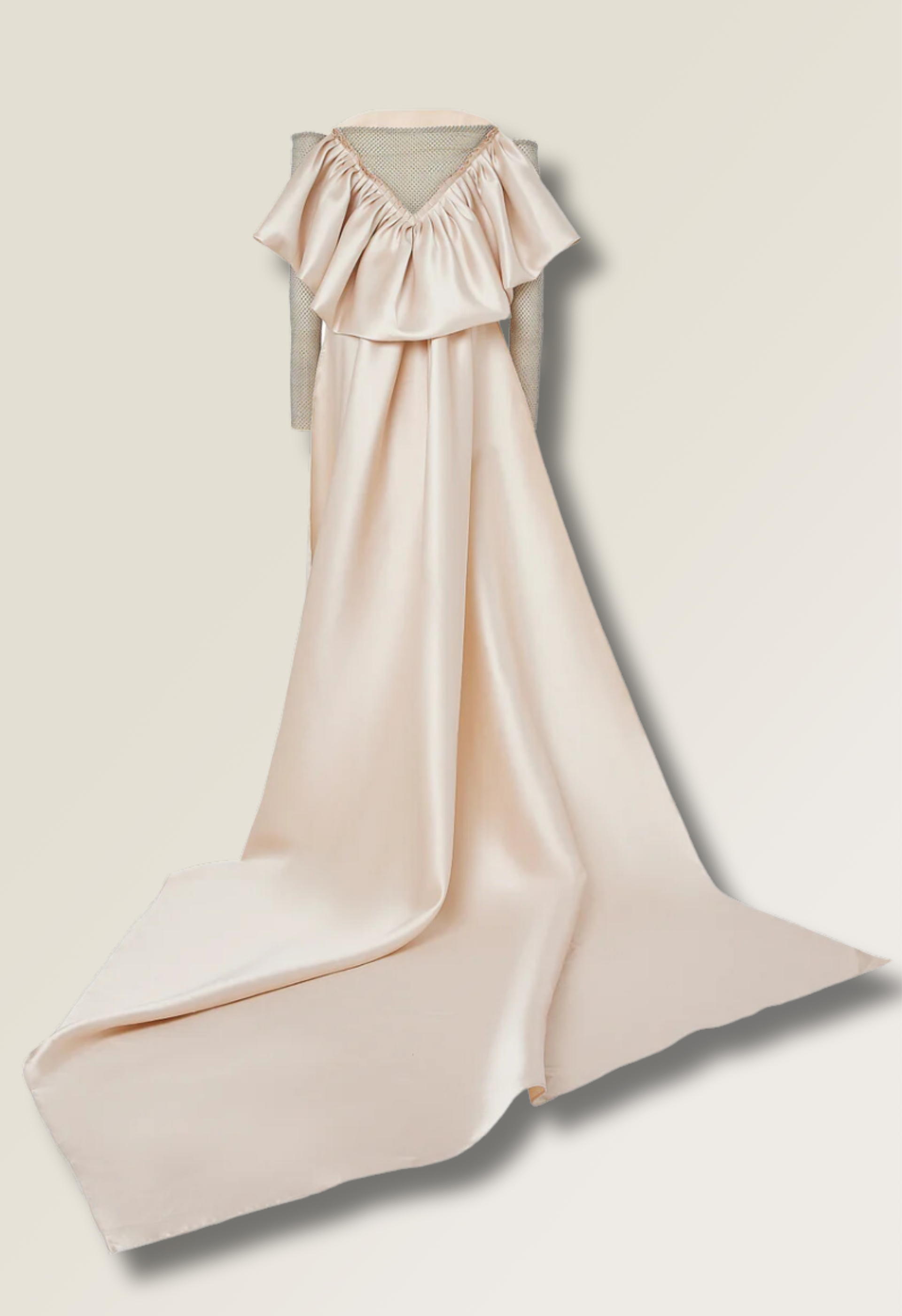 Gown with rhinestone sleeves