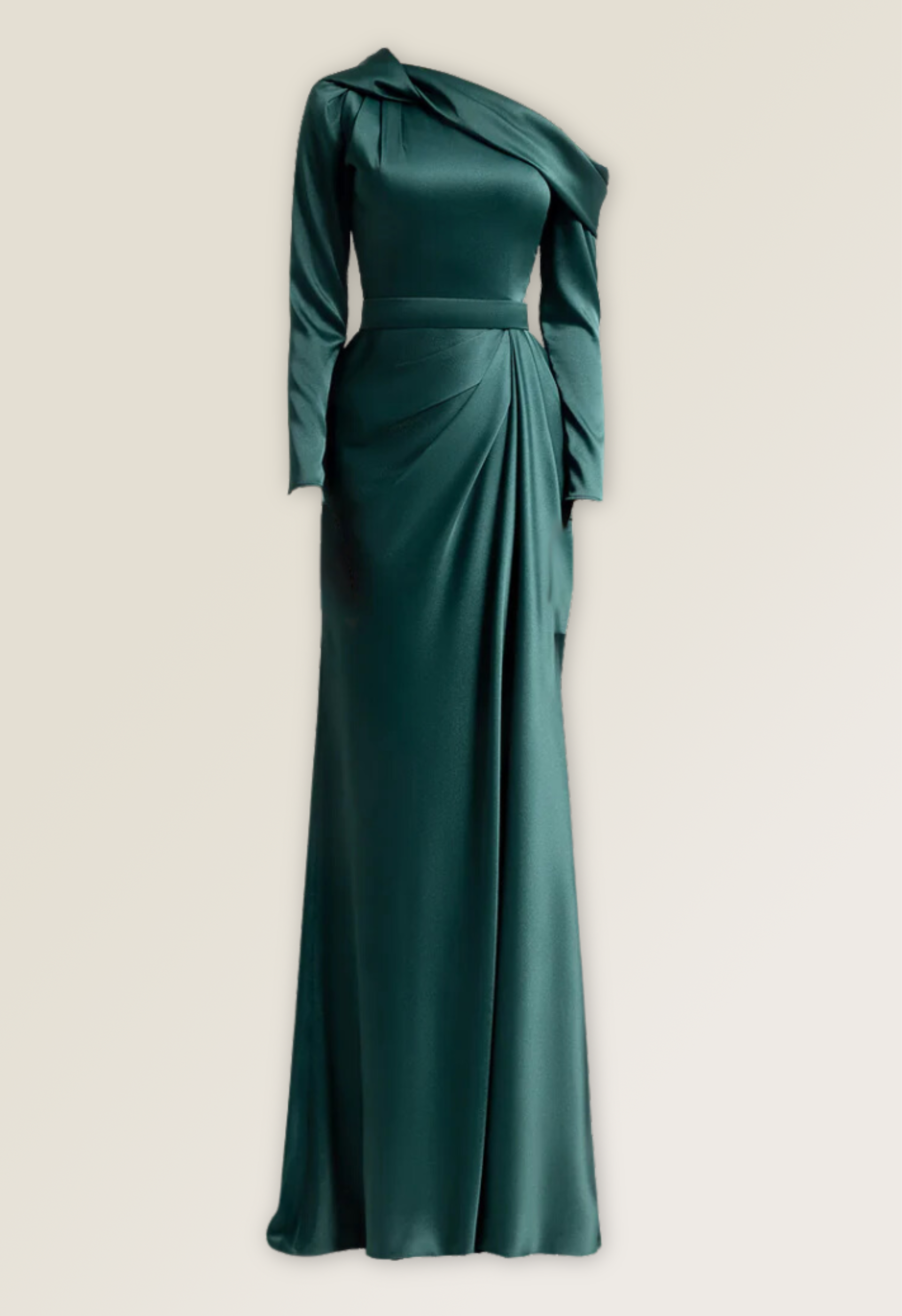 Asymmetrical draped neckline dress