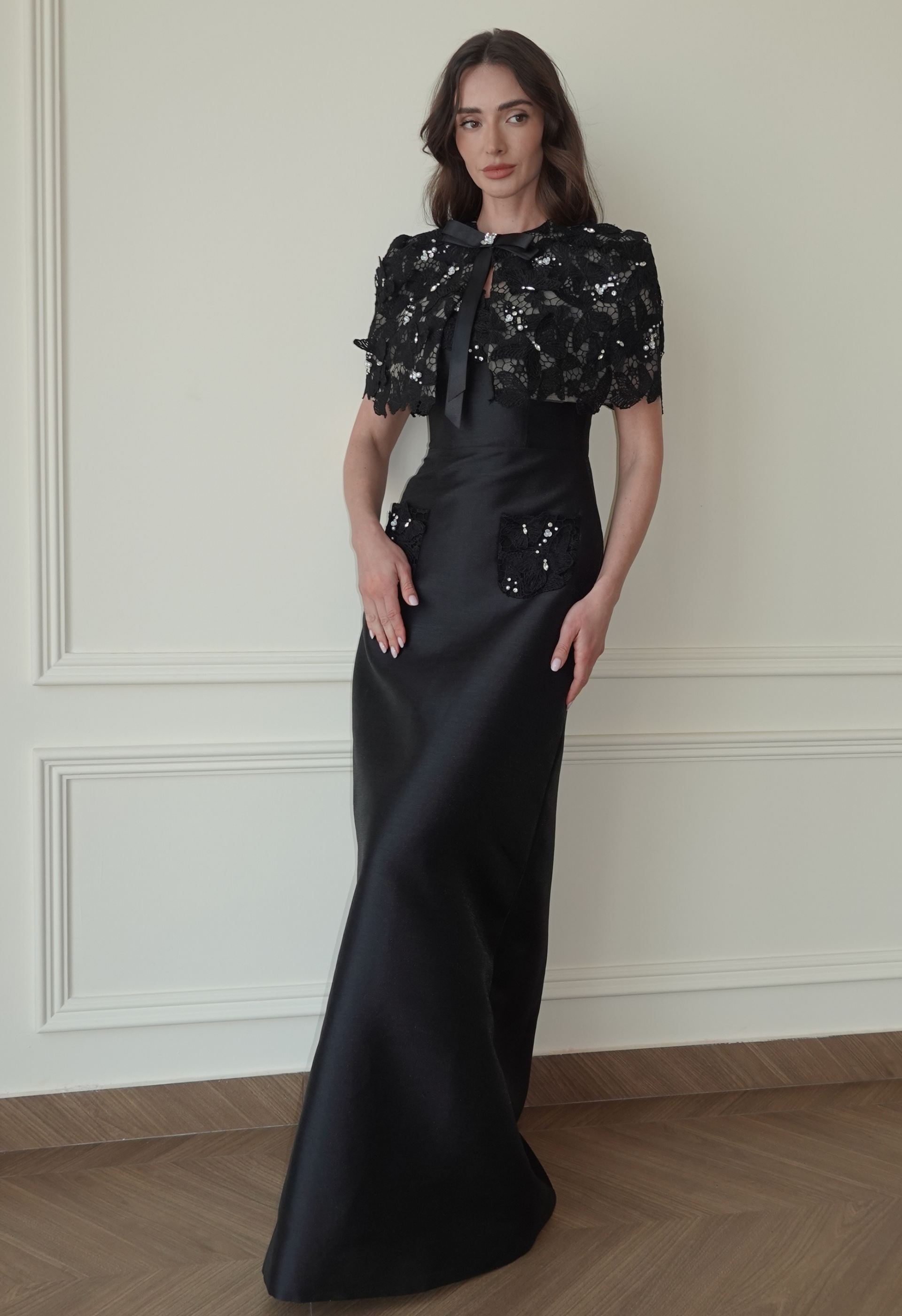 Cambrie Black Maxi Dress