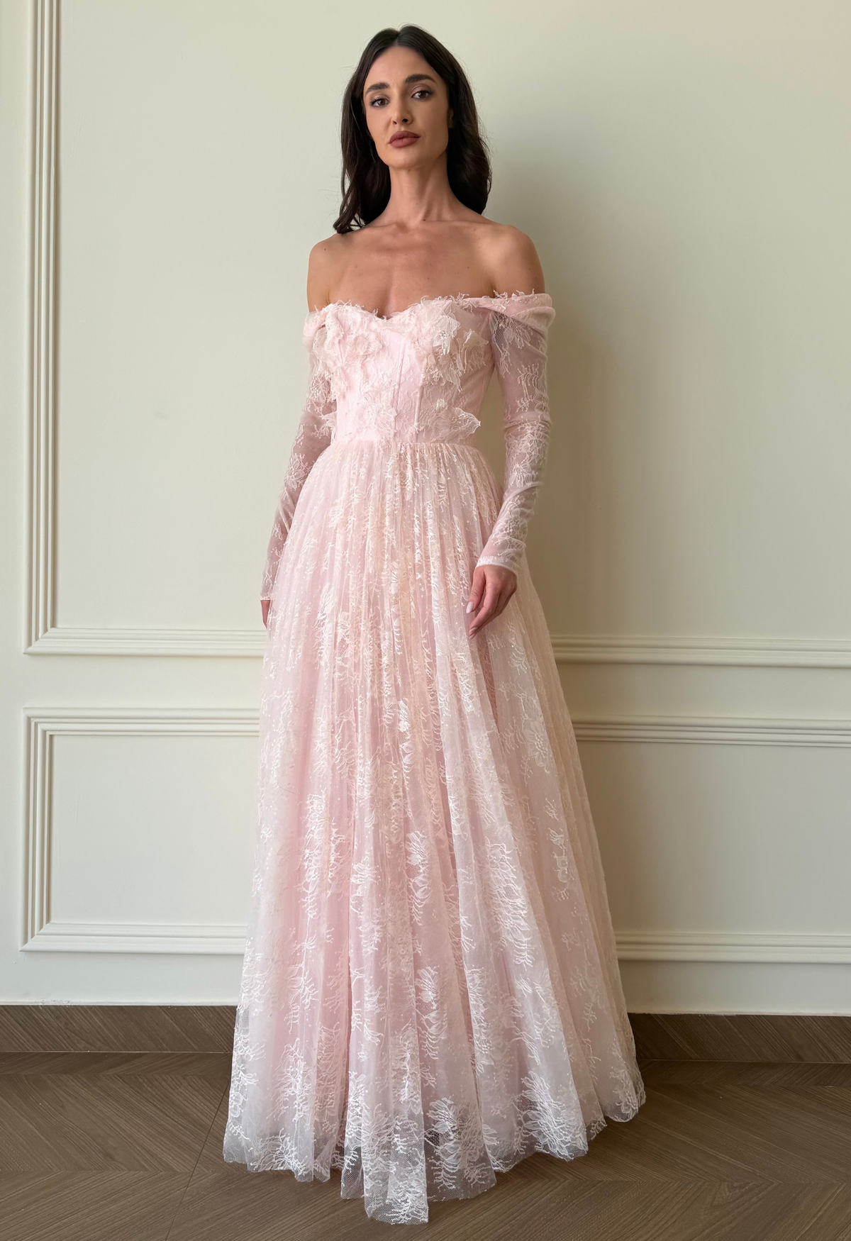 Fleur Pink Lace Gown