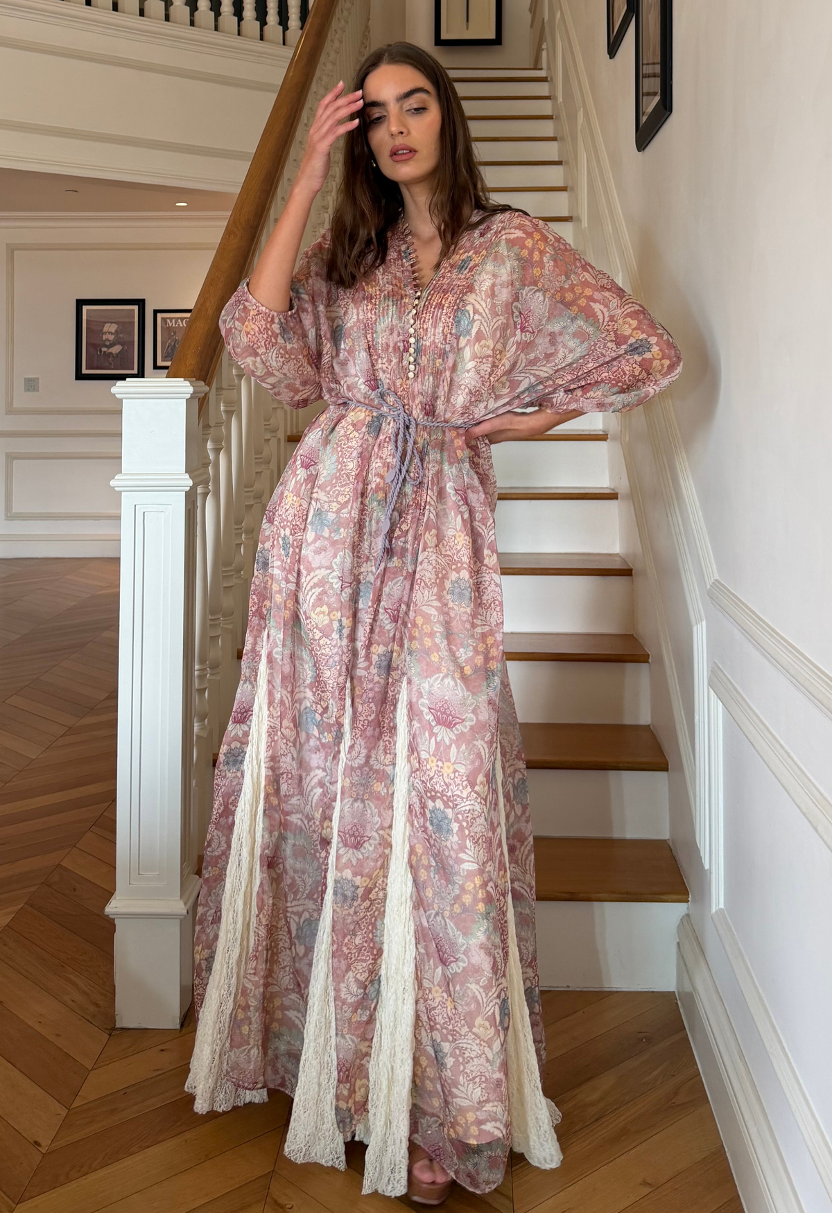 Smoke V-neck Maxi Dress in Red Ochre