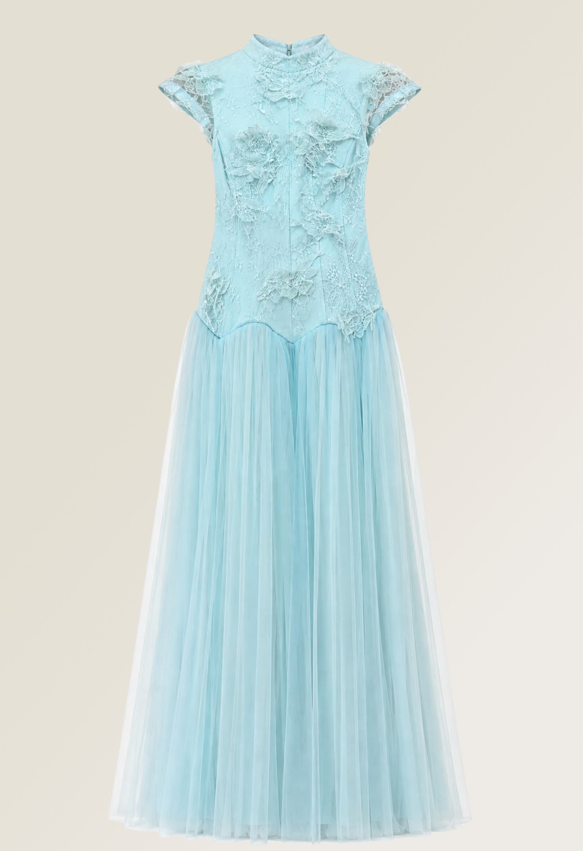 Elysian Dawn Lace Gown in Blue