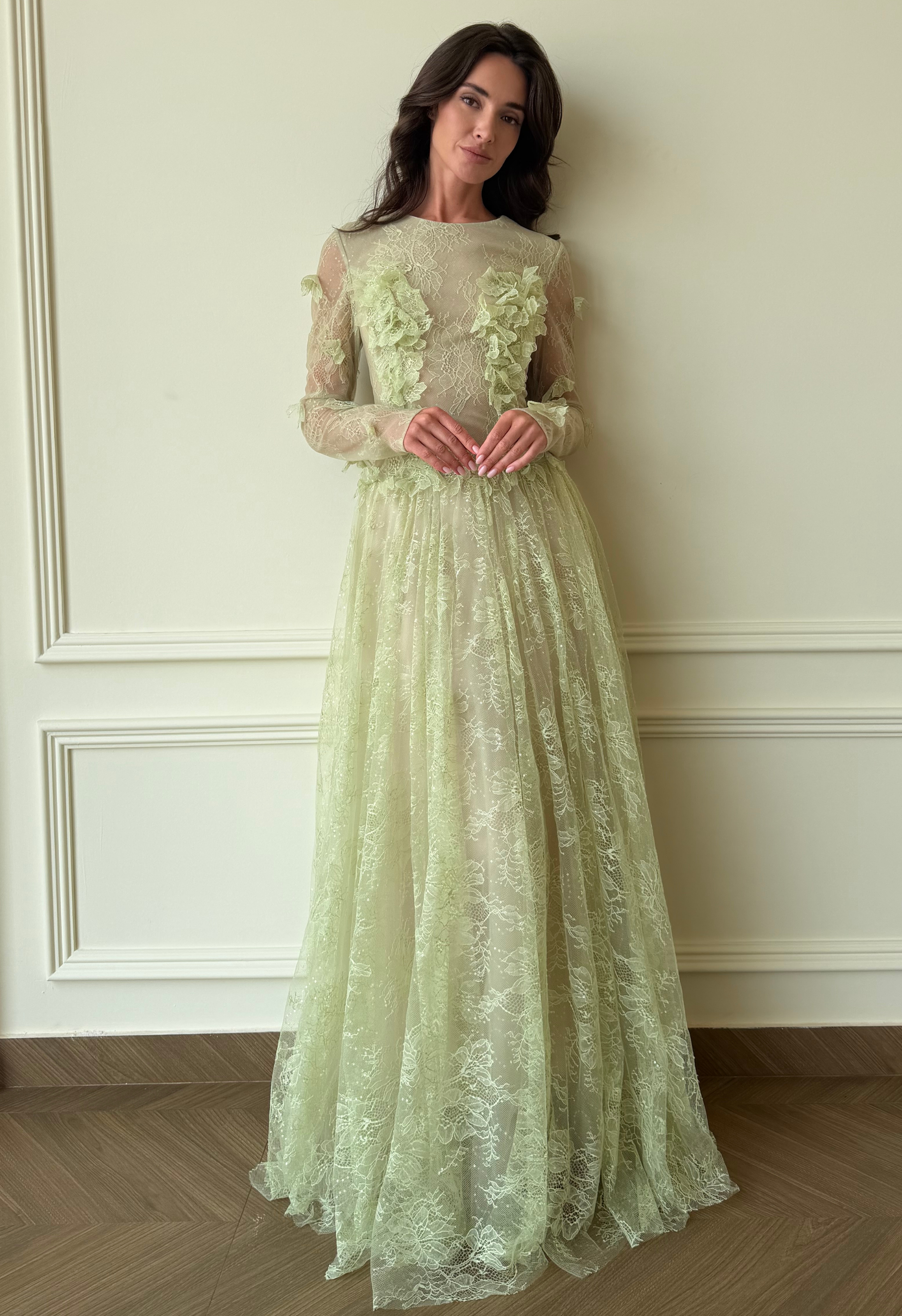 Green Lace Gown