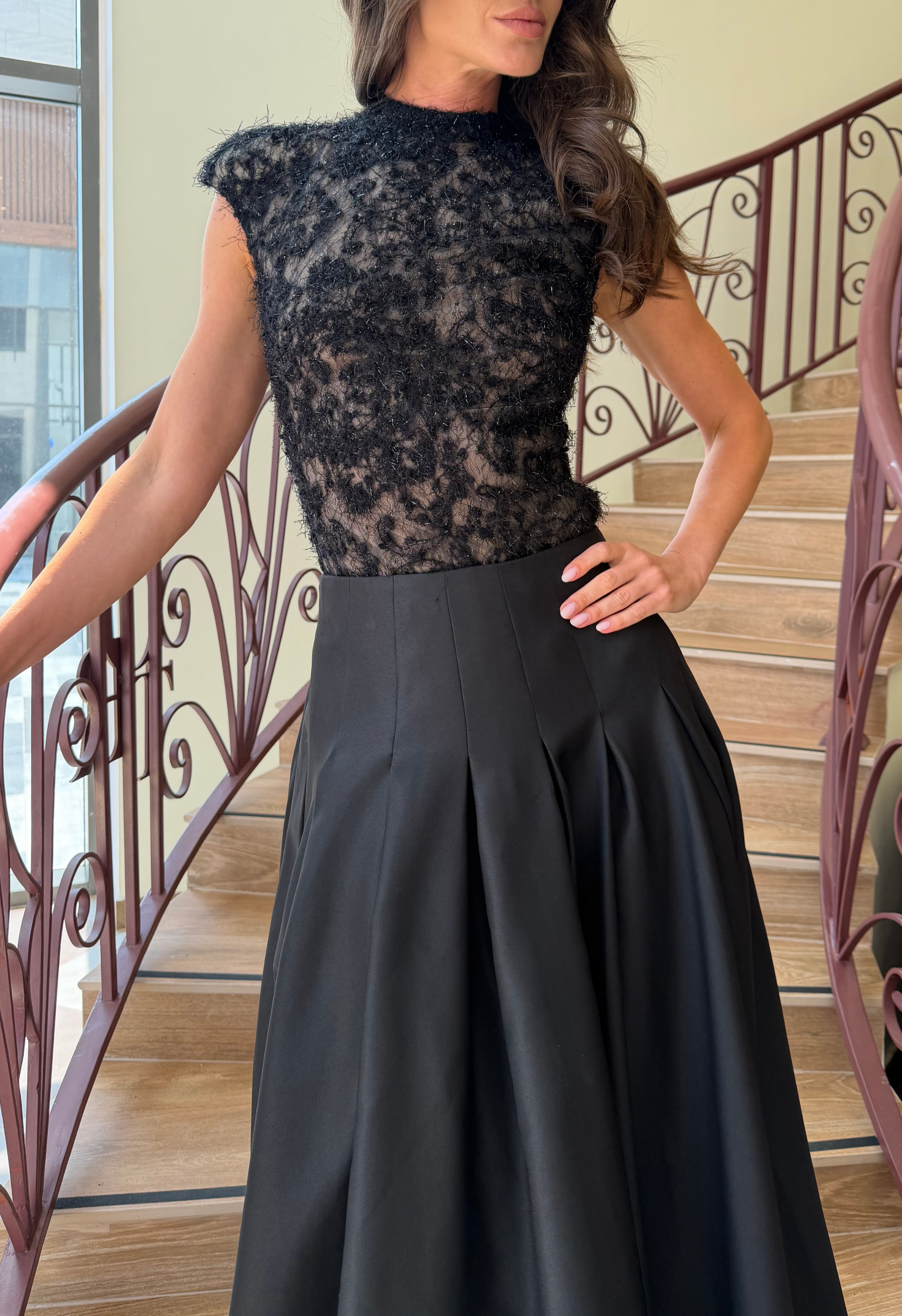 Midnight Lace Bodysuit & Maxi Skirt