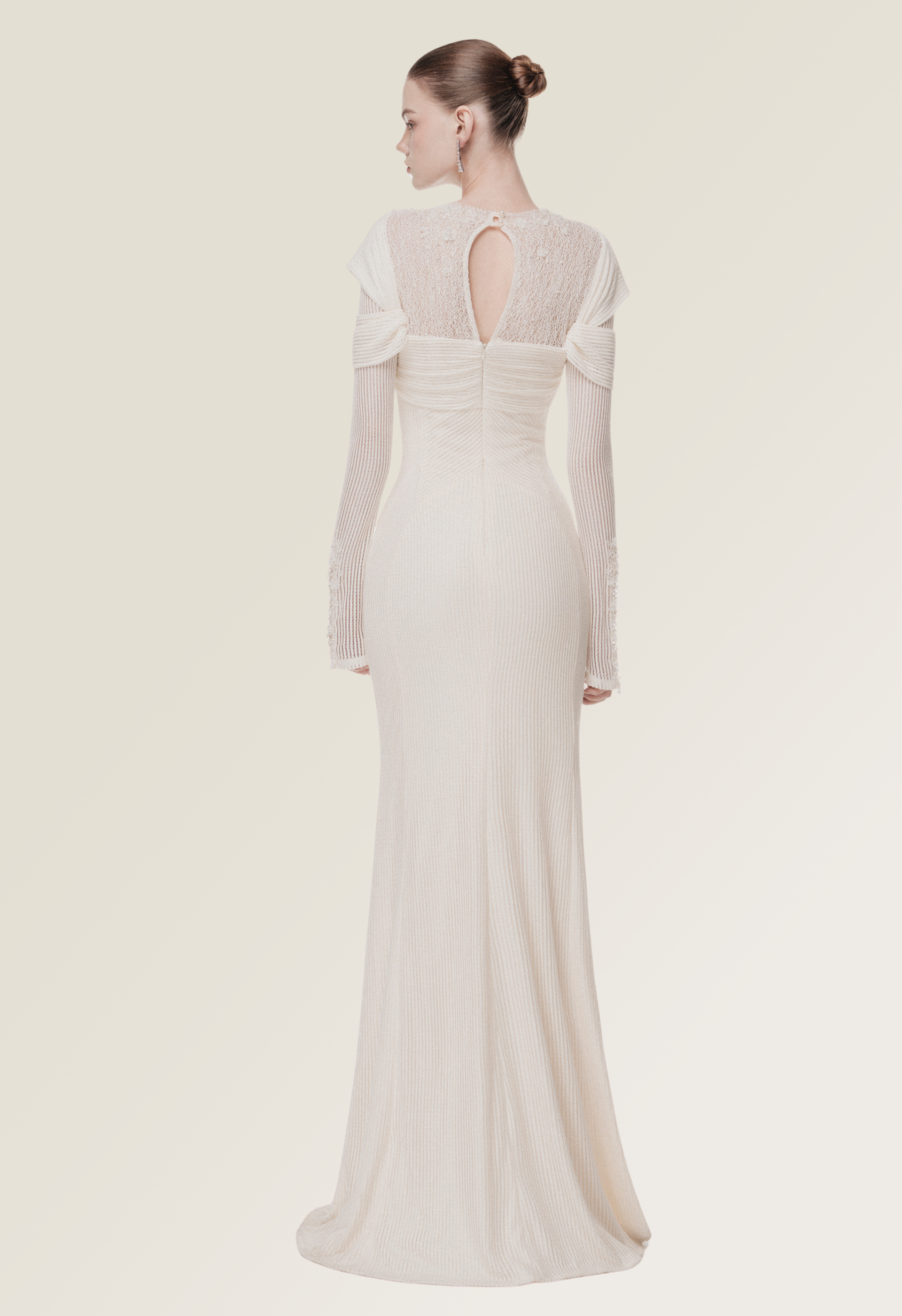 High Neckline Lace Mermaid Gown