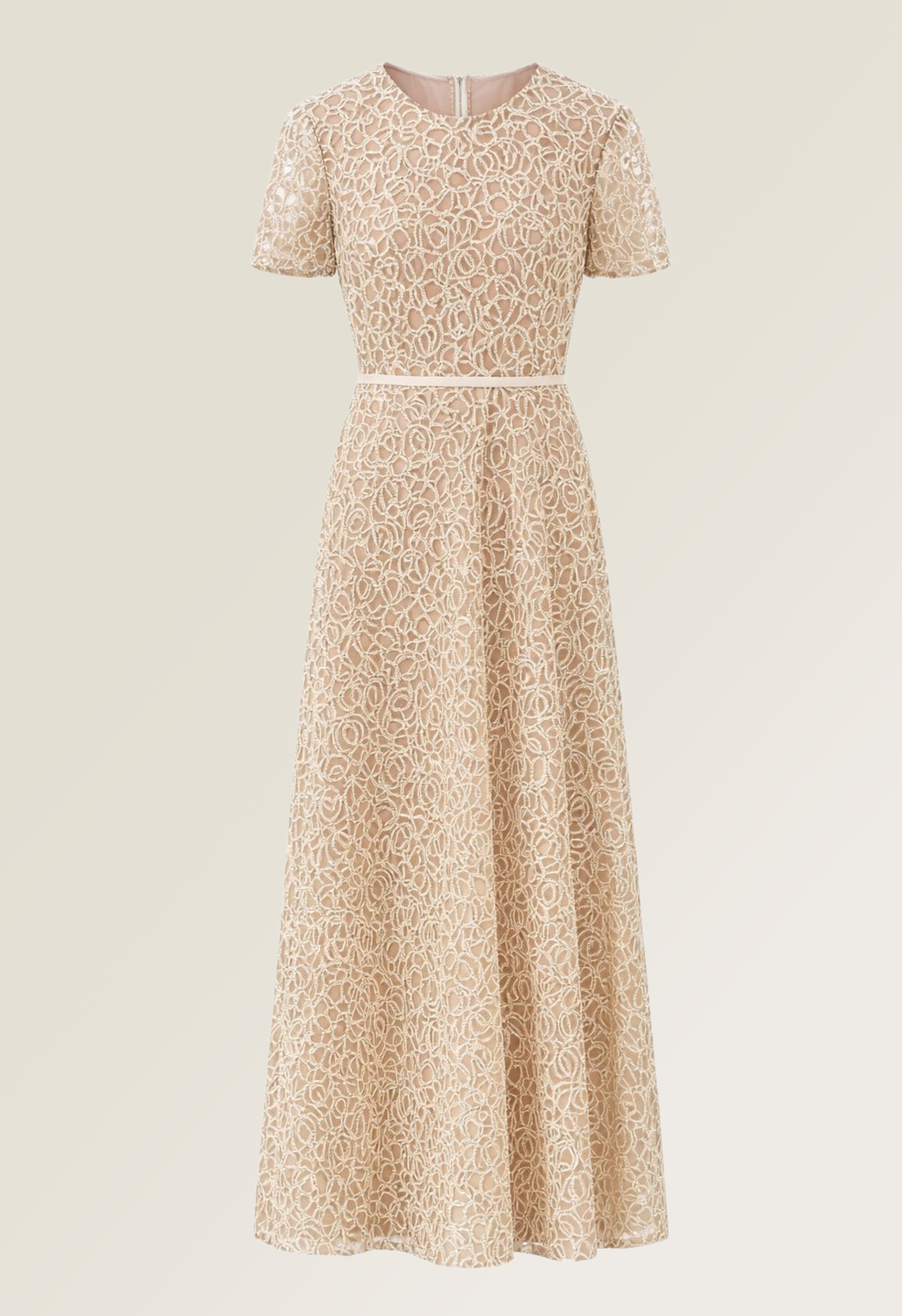 Classic Gold Lace Gown