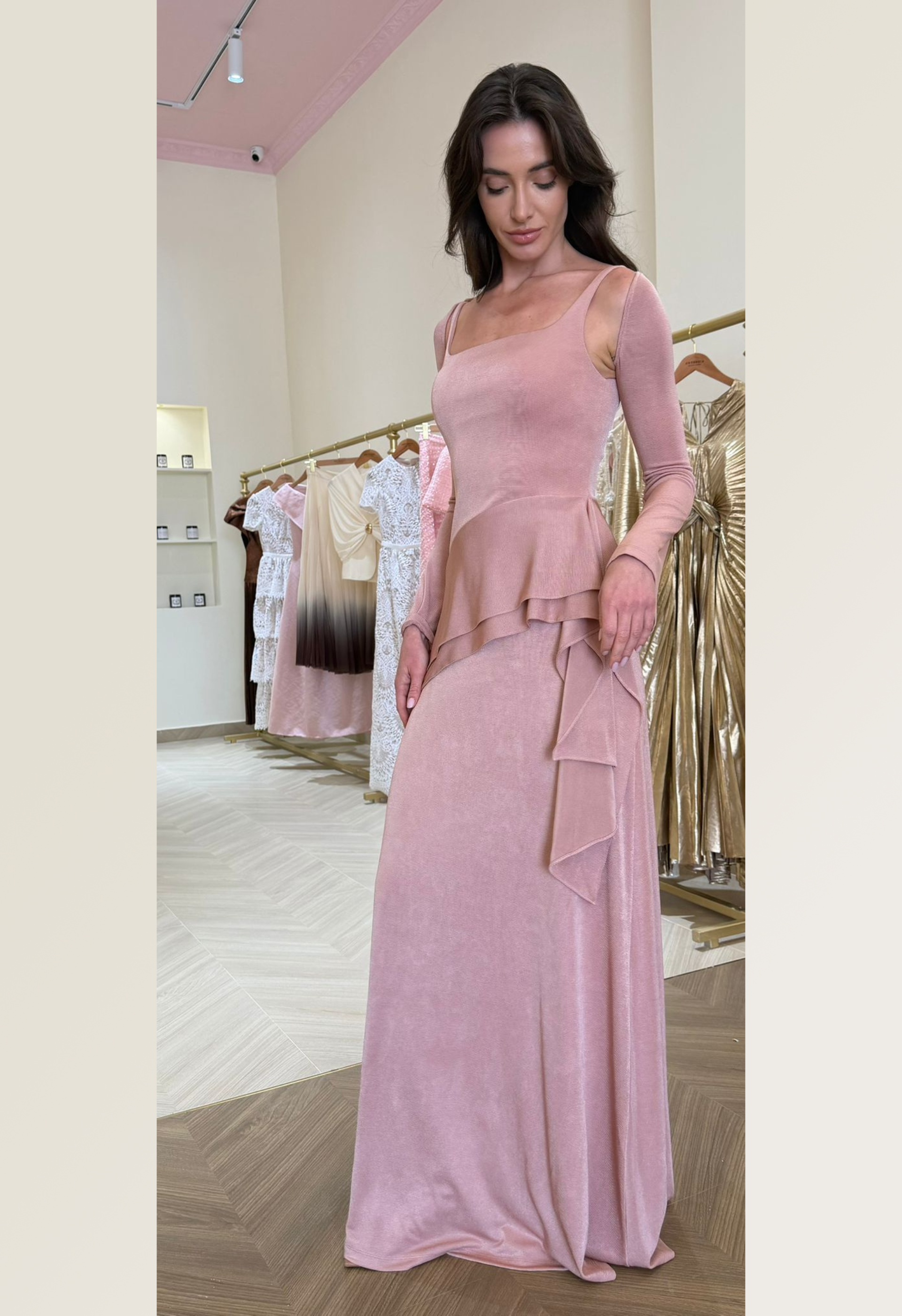 Aurelia Maxi Dress with Mini Cape