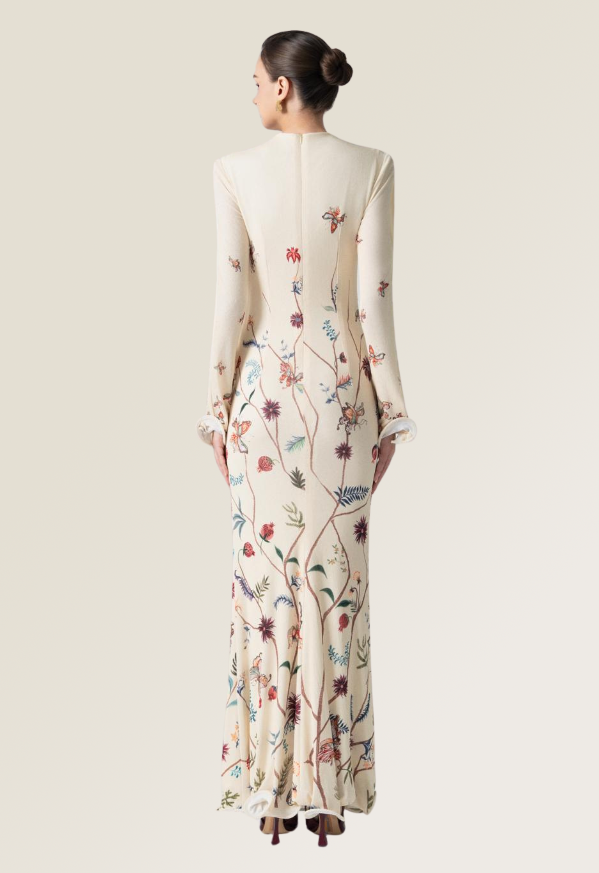 Starfall Bloom Fishtail Dress in Cannoli cream