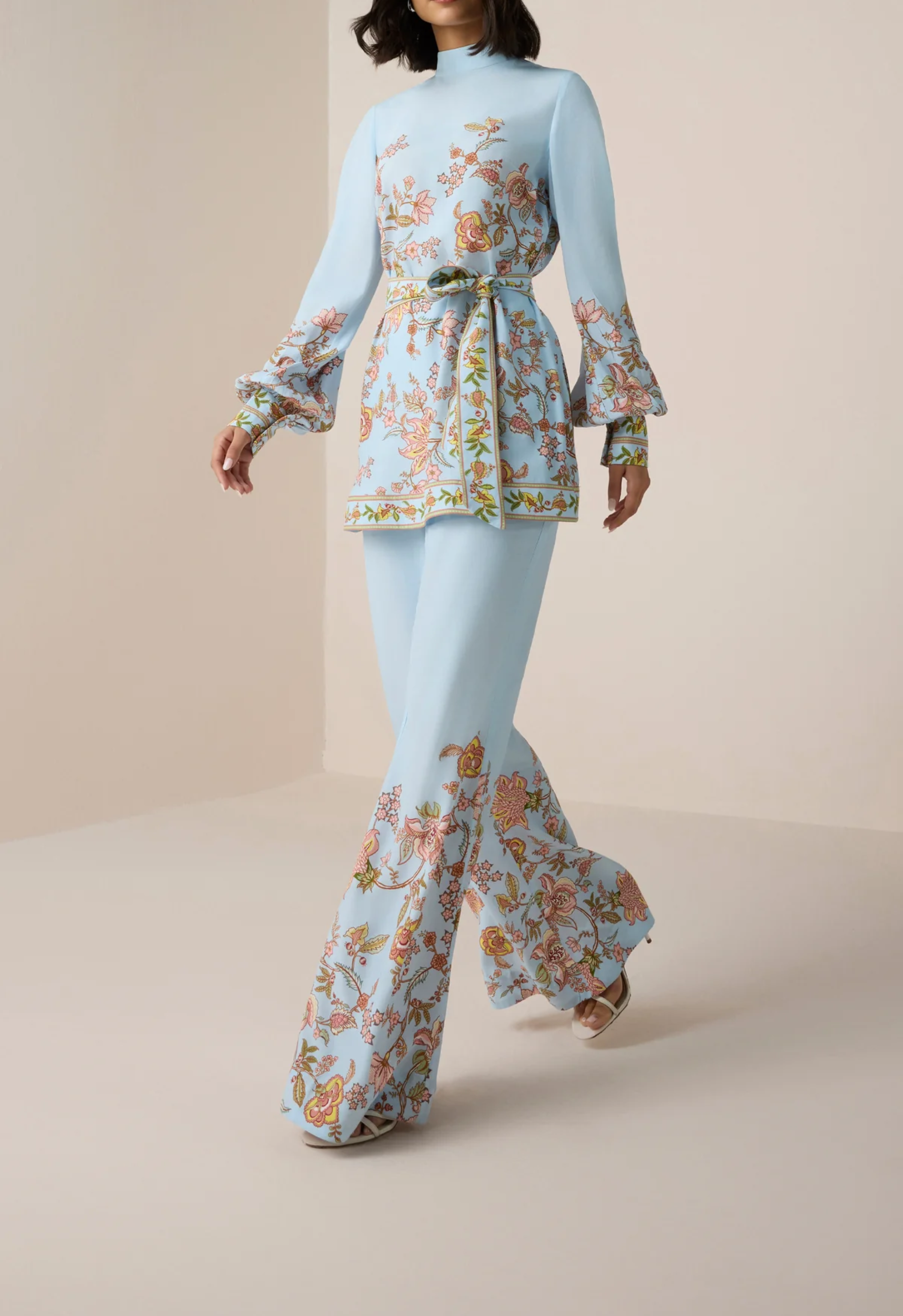 Blue heavy crepe Set