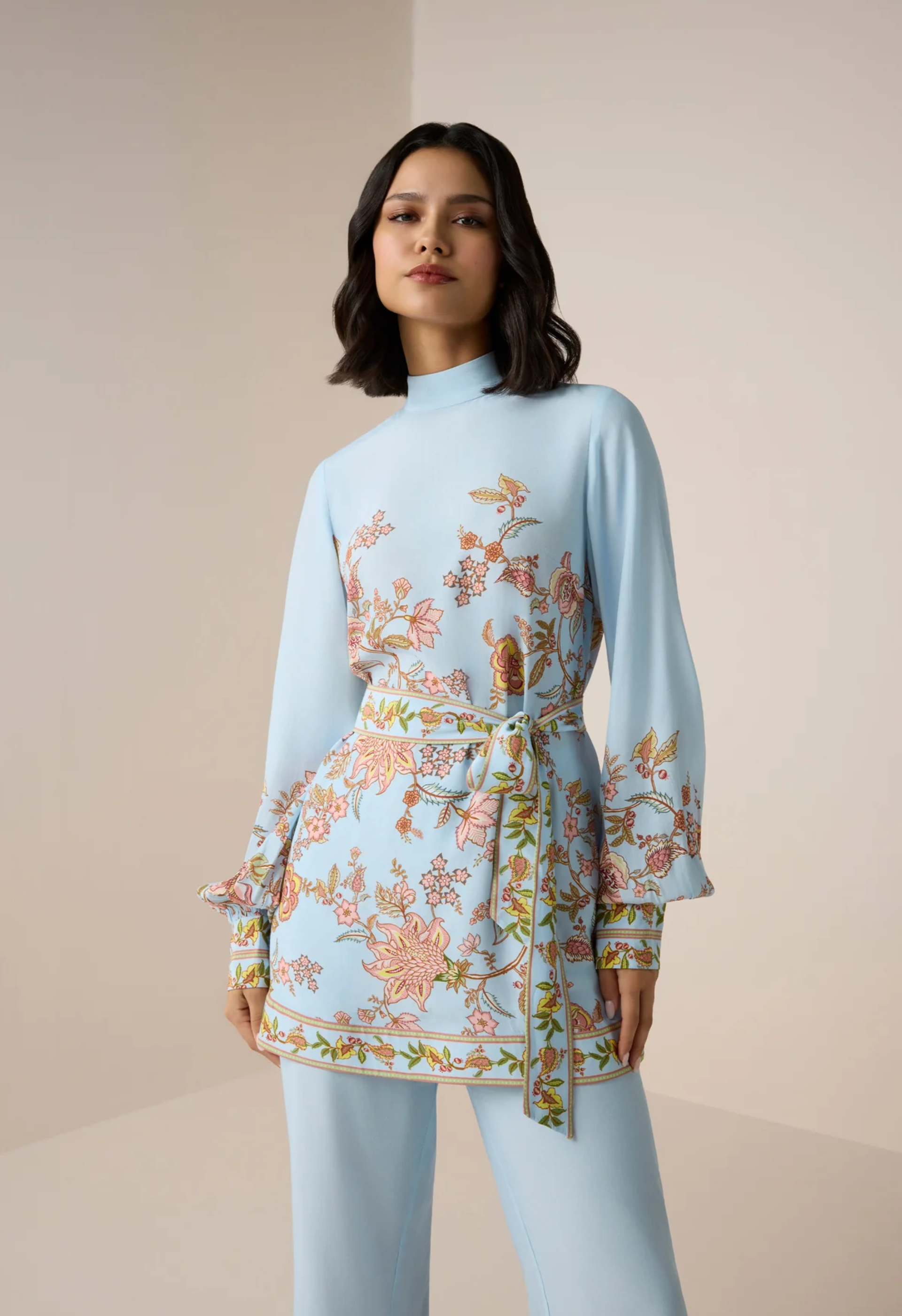 Blue heavy crepe Set