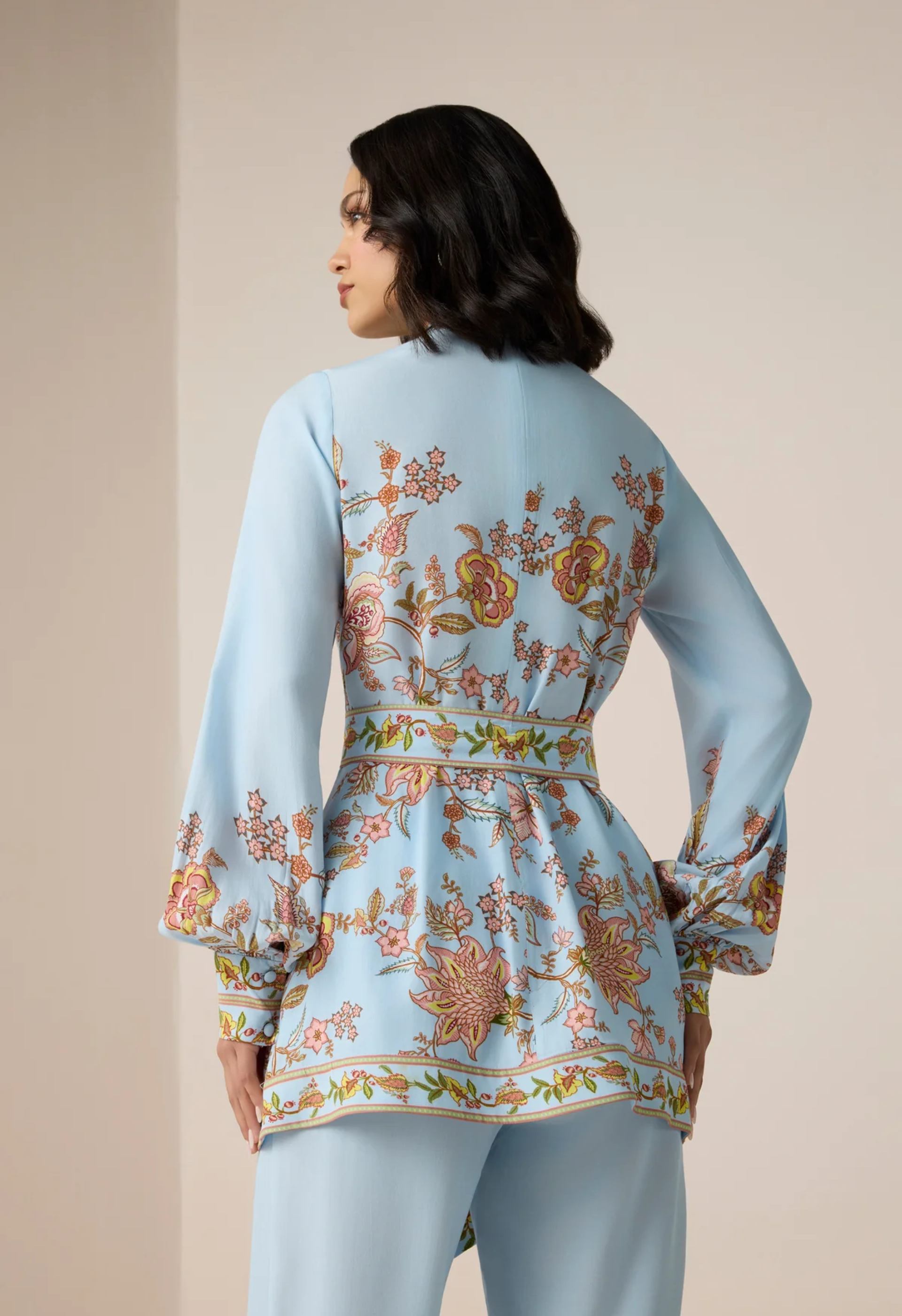 Blue heavy crepe Set