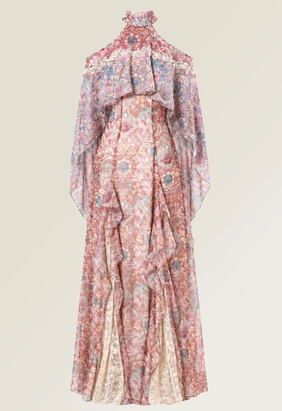 Baroque Halter Maxi Dress in Red Ochre