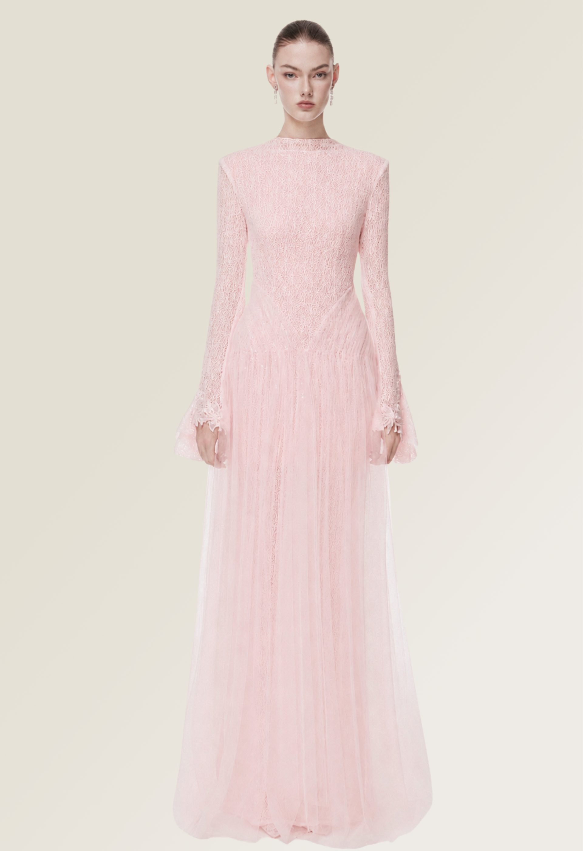 High Neck Draped Hip Gown