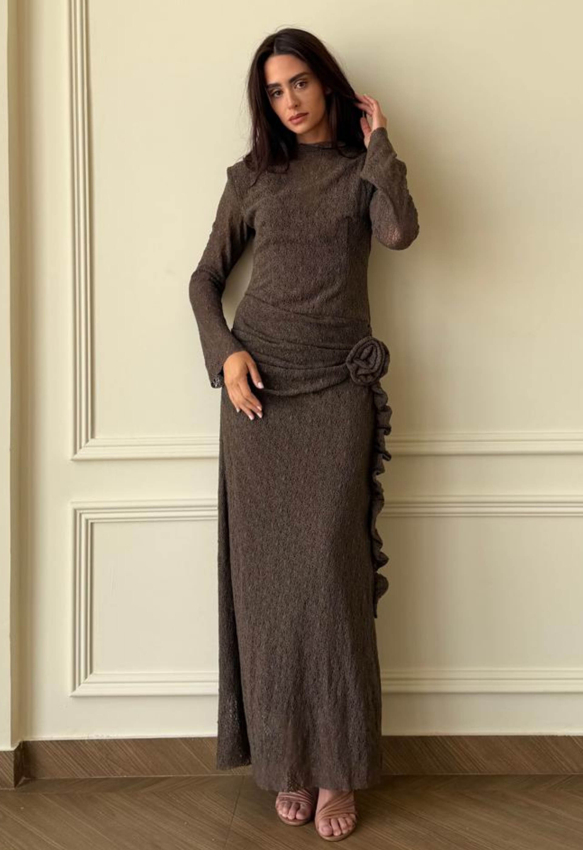 Sheer Lace Evening Gown