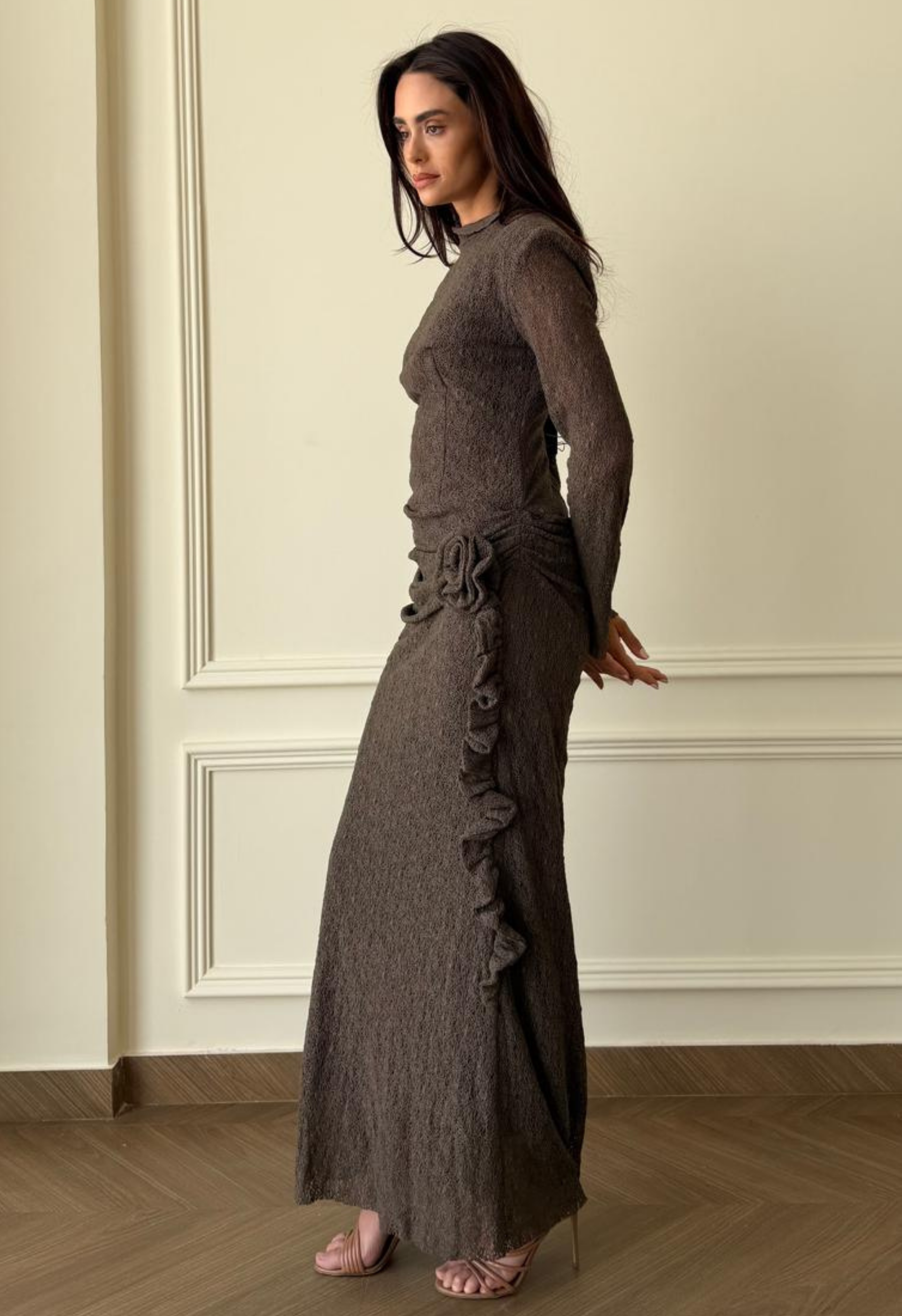 Sheer Lace Evening Gown