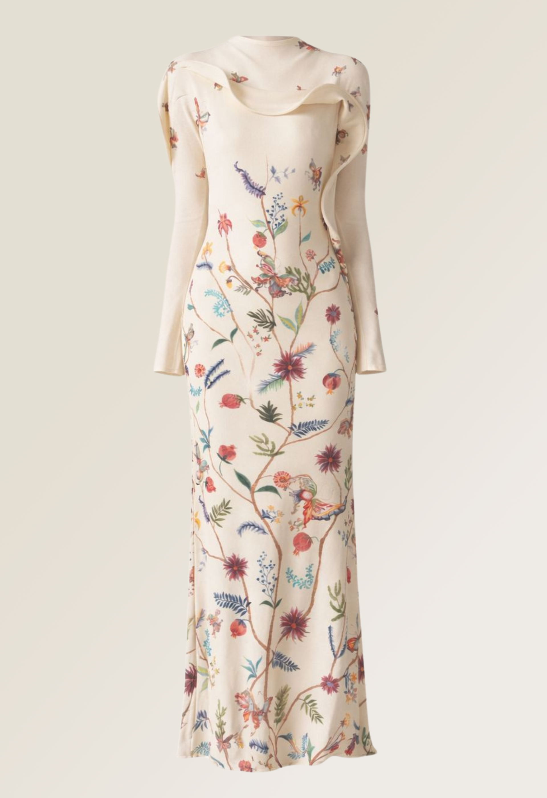 Starfall Bloom Fishtail Dress in Cannoli cream