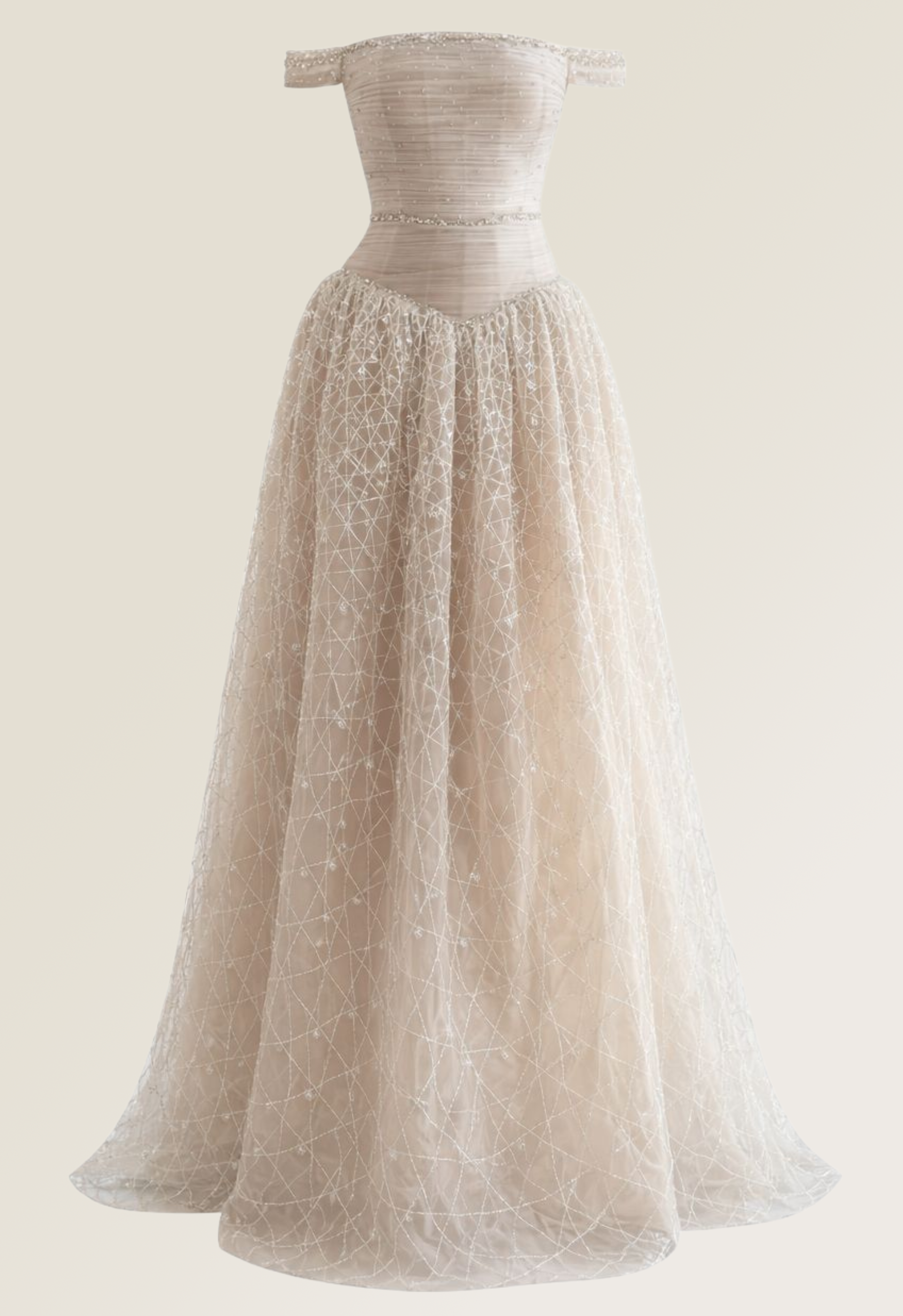 Beaded Tulle Gown