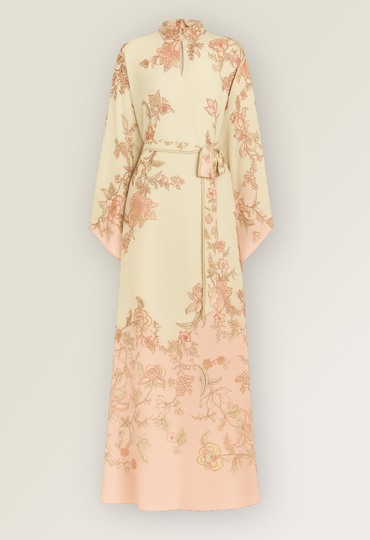Pink Natural Crepe Maxi Kaftan
