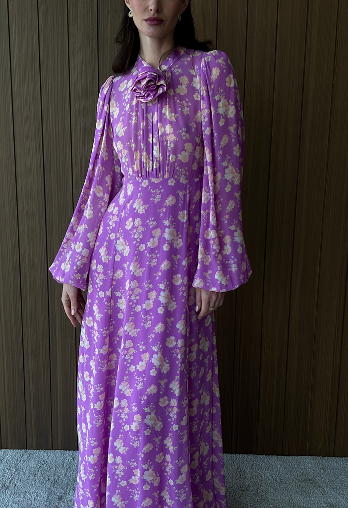 Spring Maxi Dress in Rose Violet