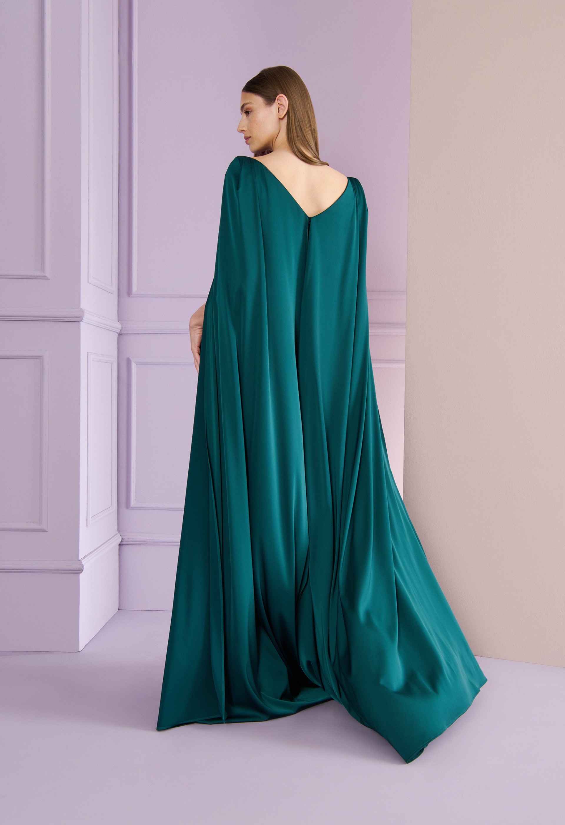 Voile satin gown