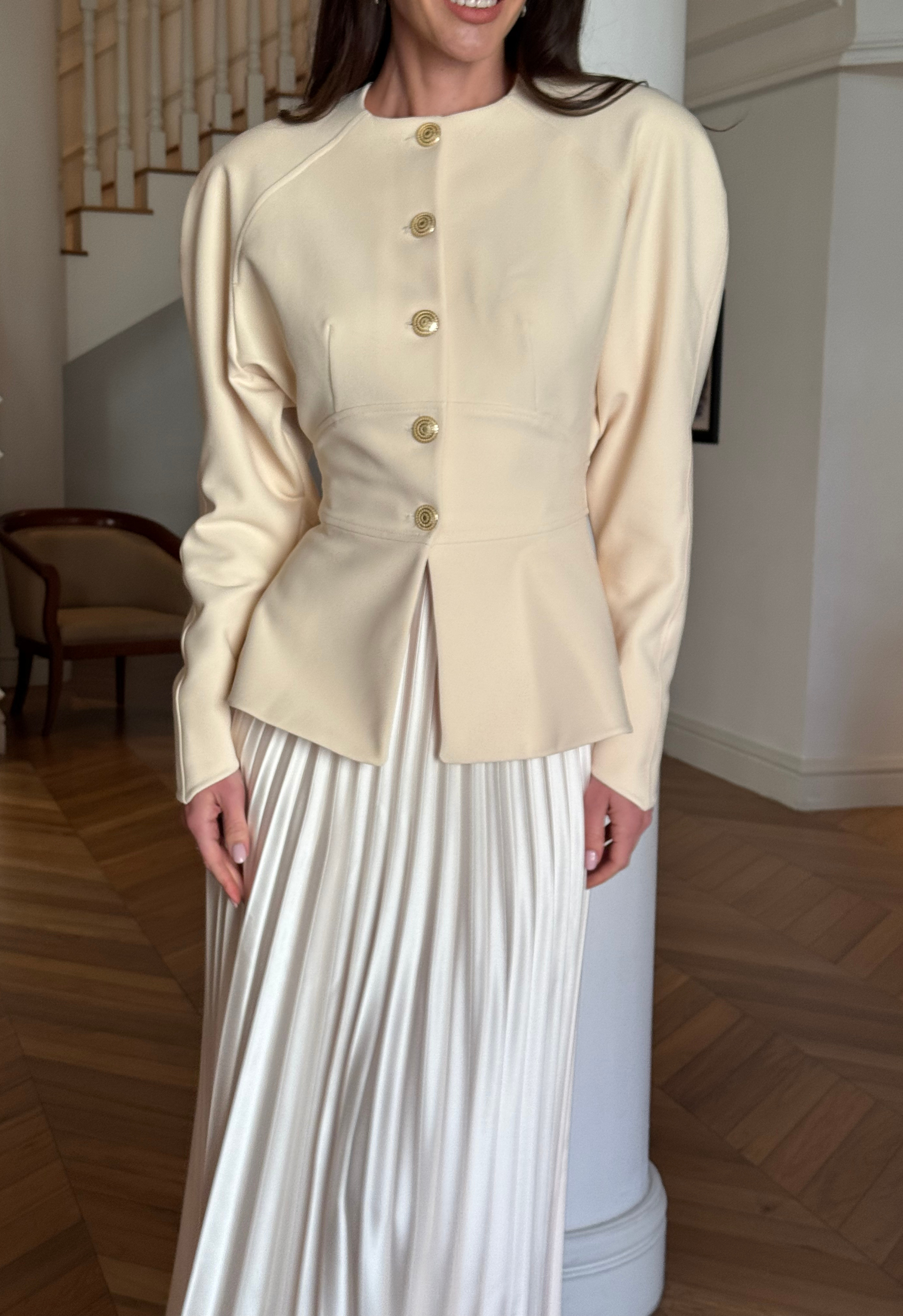 Pleated Set in Beige