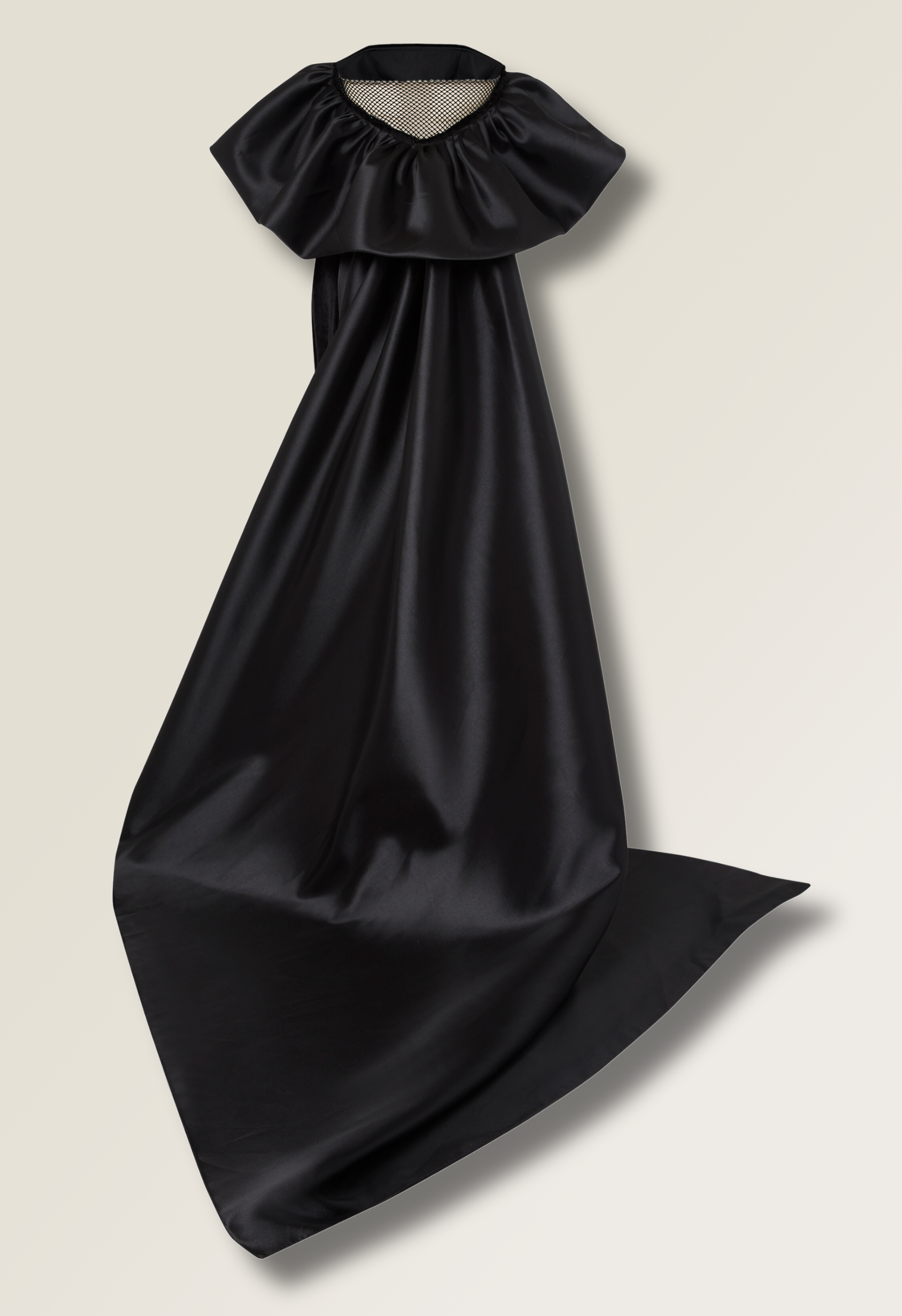 Velvet dress with statement train