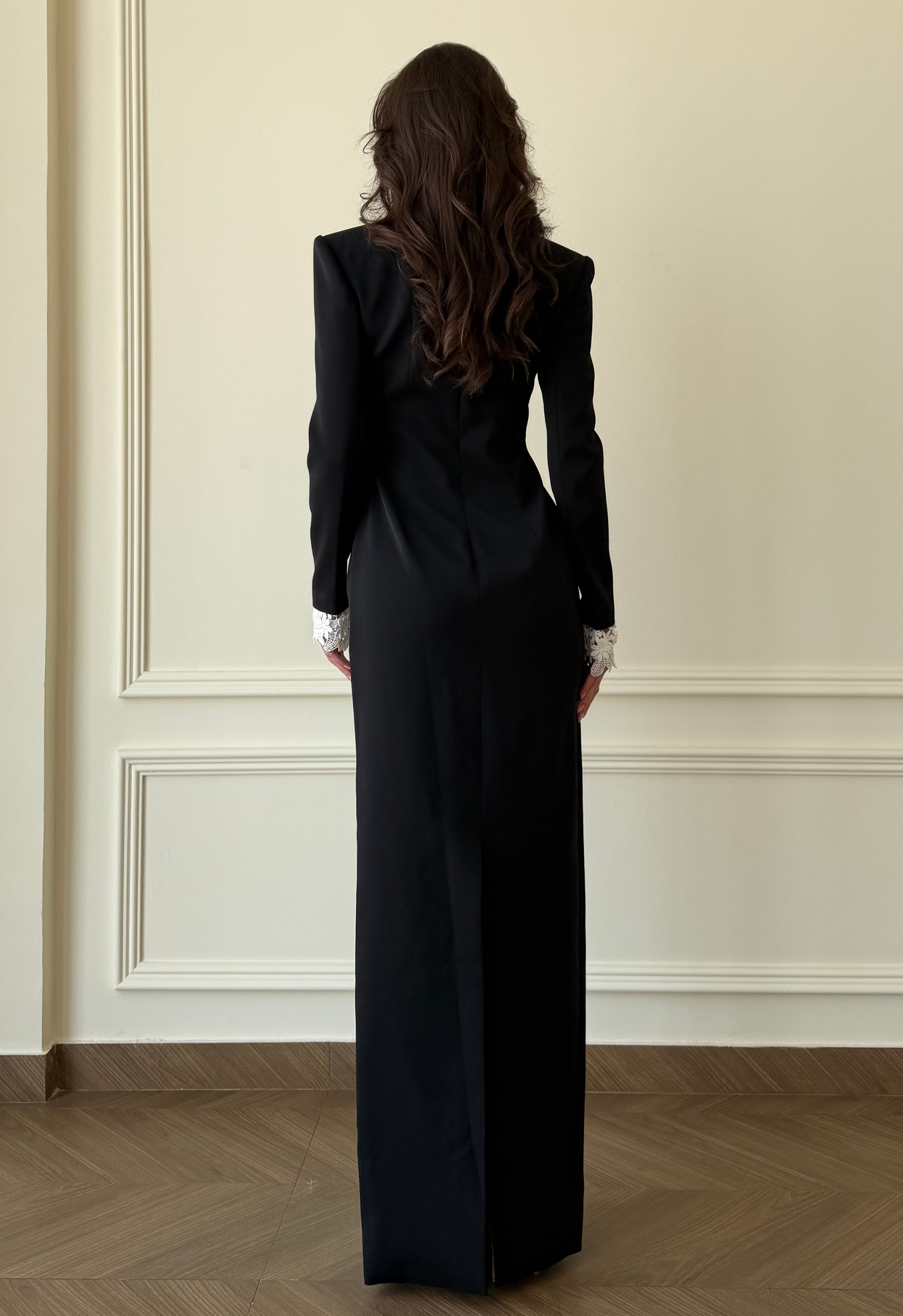 Noir Lace Collar Gown