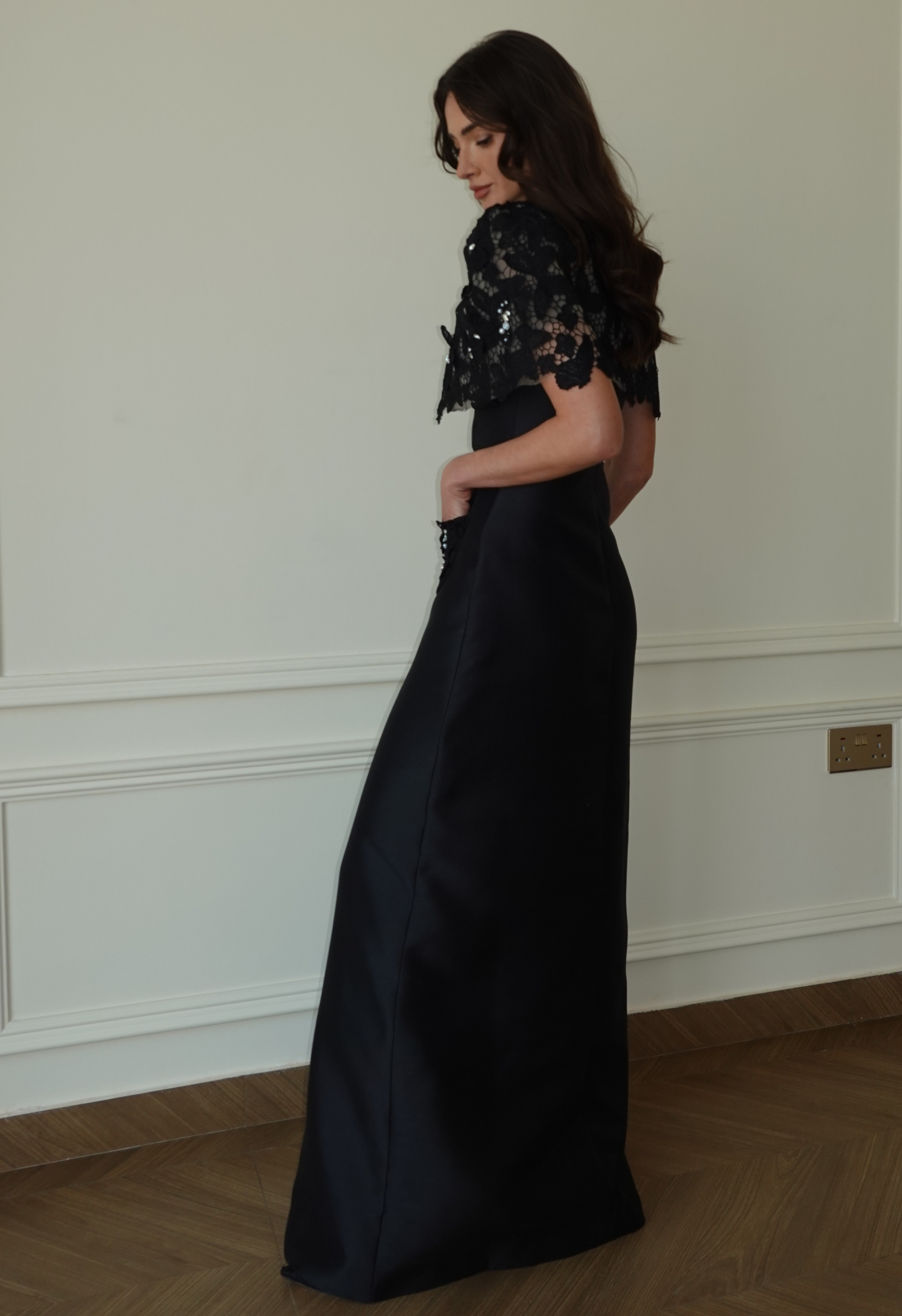 Cambrie Black Maxi Dress