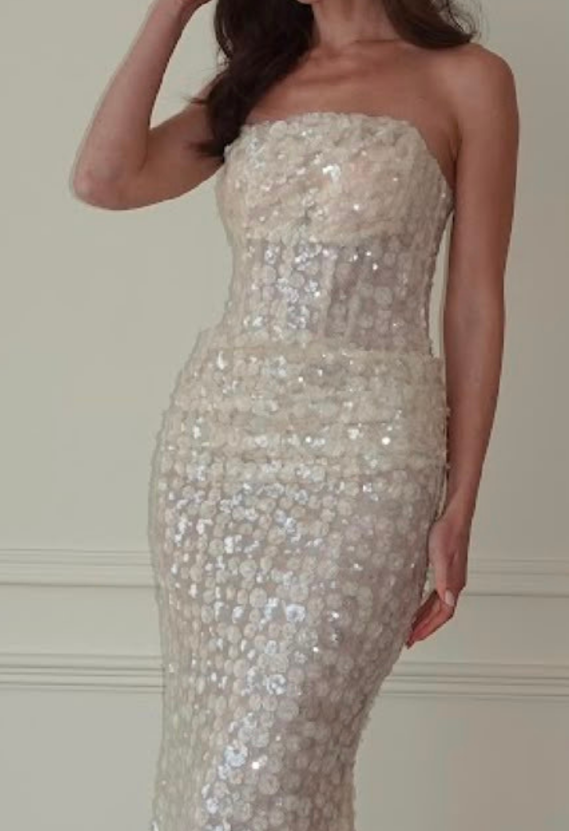Solstice Floral Embellished Mermaid Gown with Cape