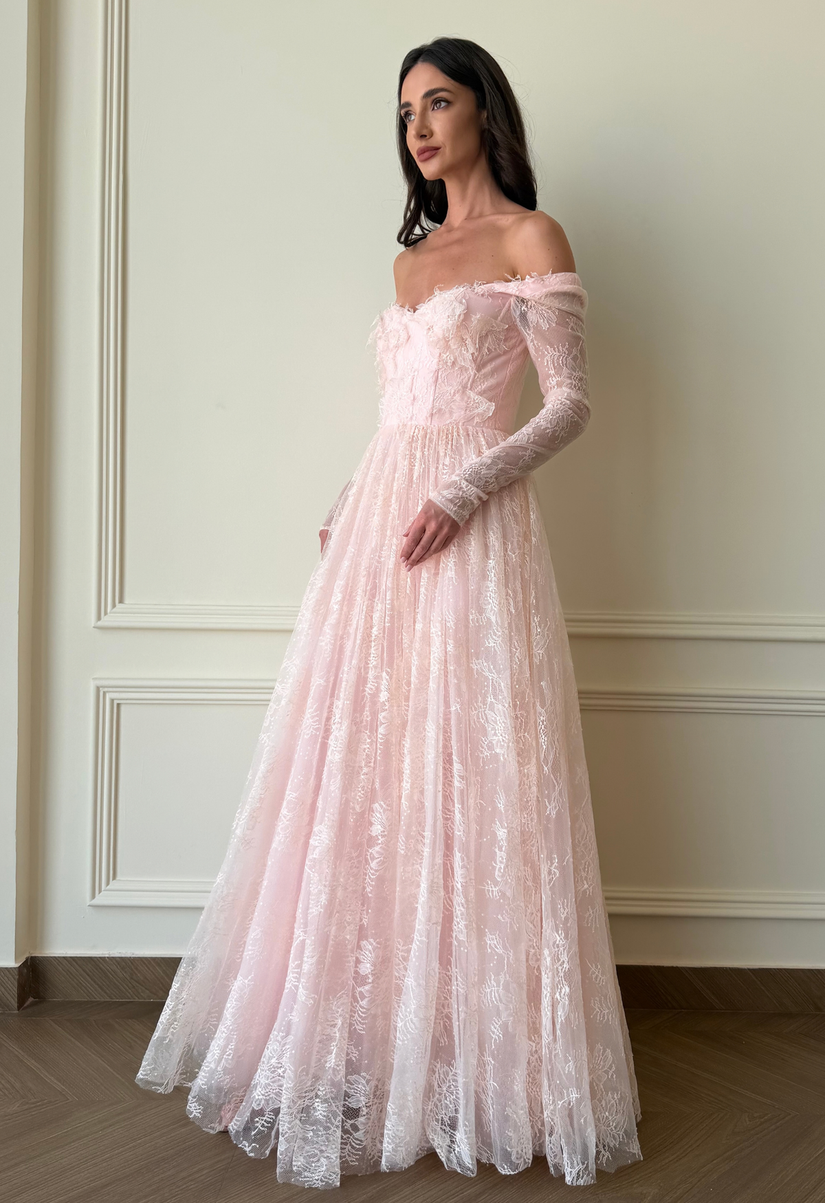 Fleur Pink Lace Gown