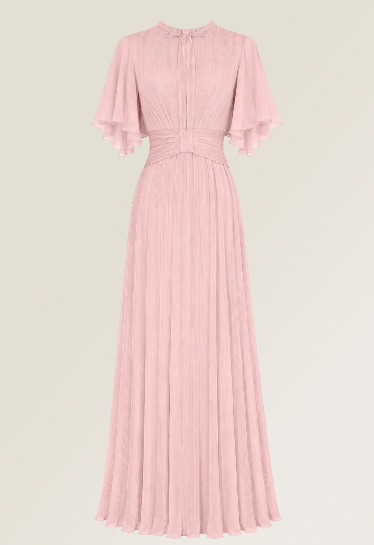 Pleated Chiffon Maxi Dress