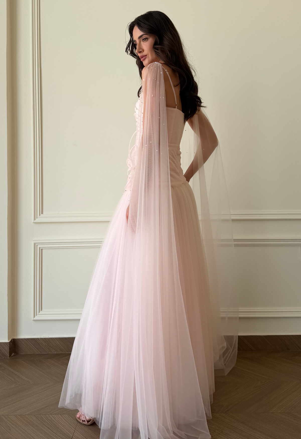 Aurora Garden Tulle Gown in Pink