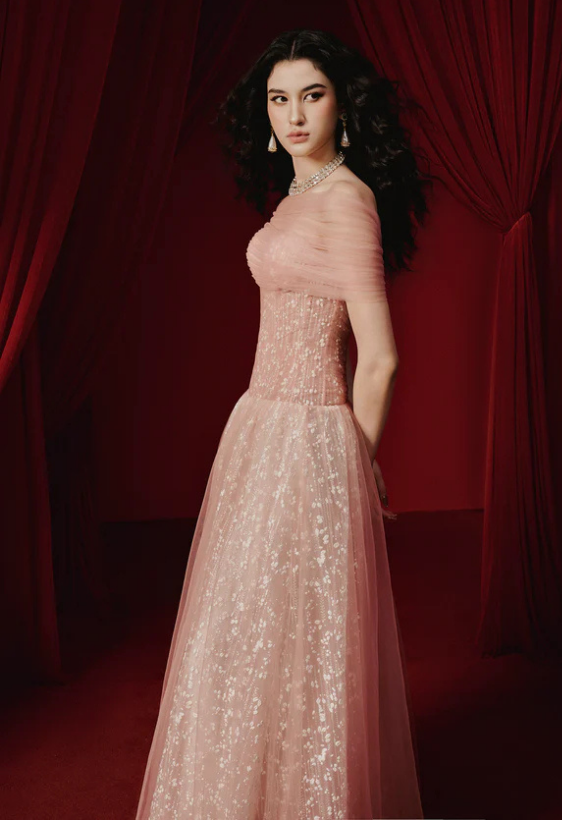 Peach Sparkly Gown