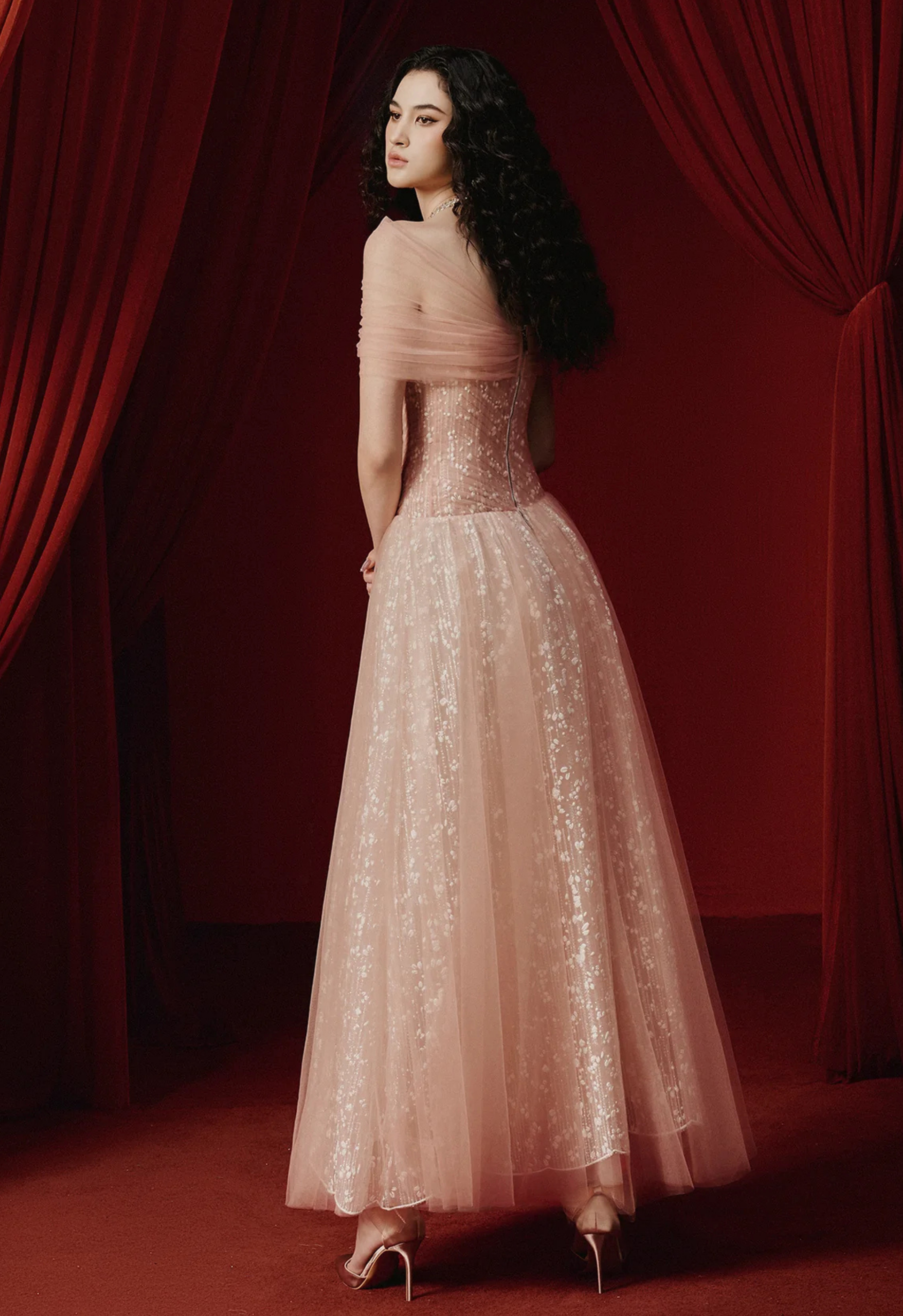 Peach Sparkly Gown