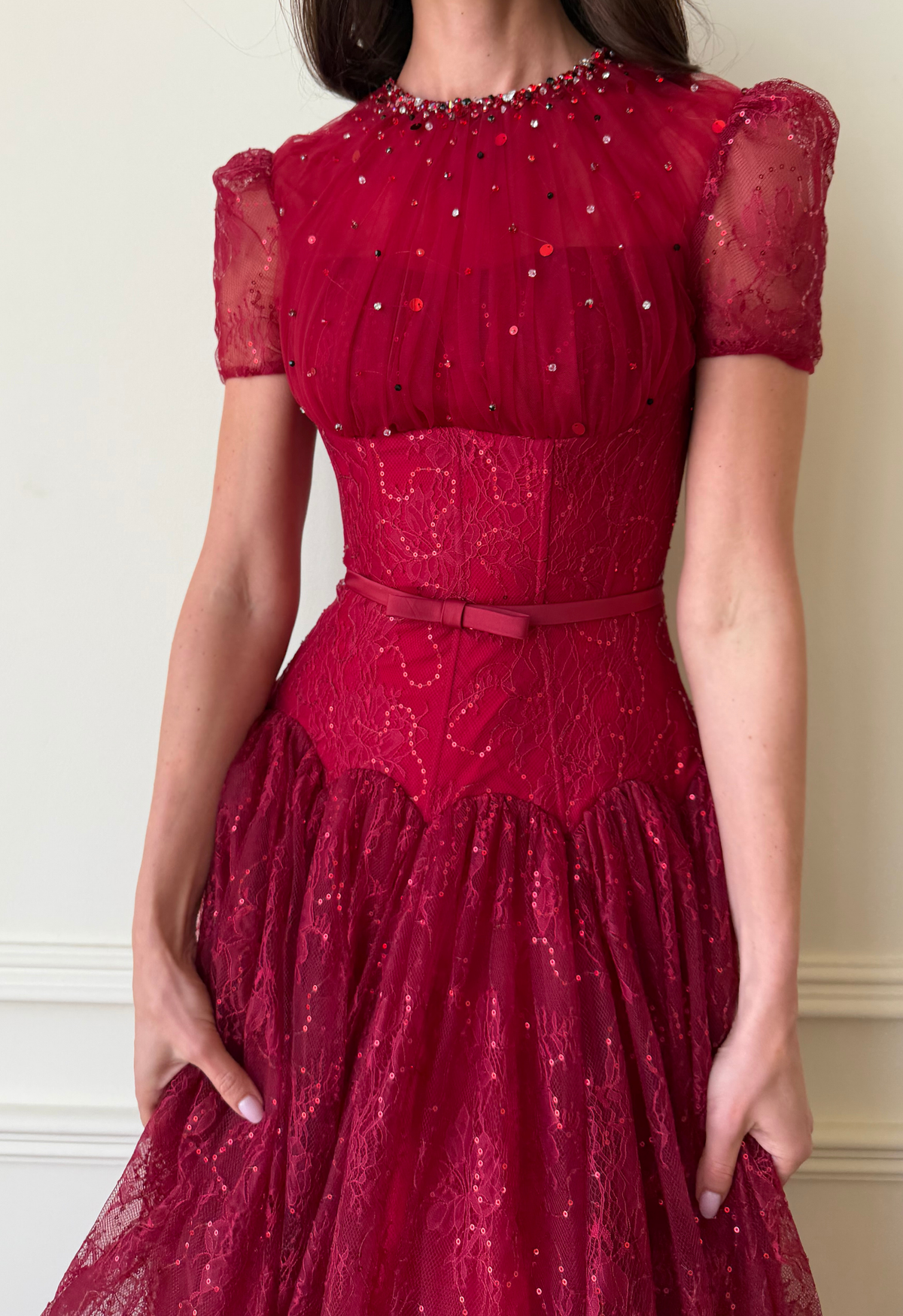 Sabrine Red Maxi Dress