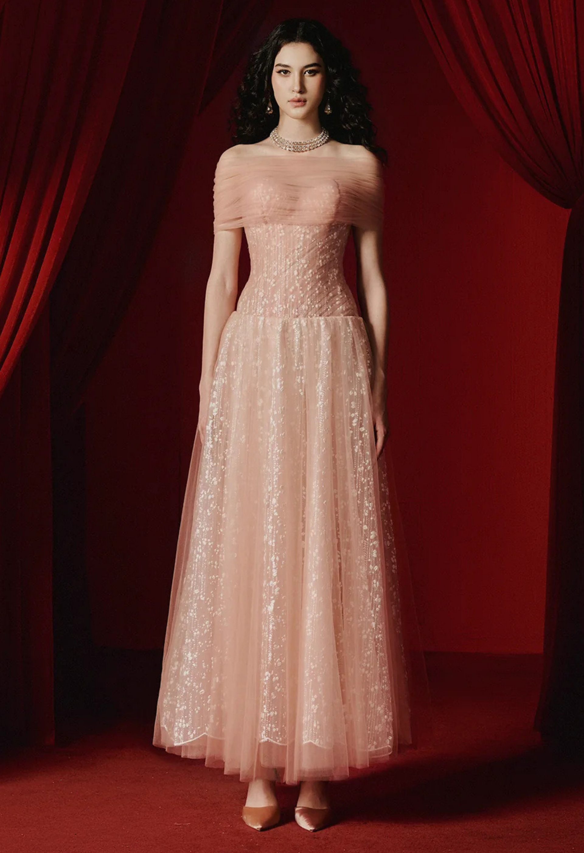 Peach Sparkly Gown
