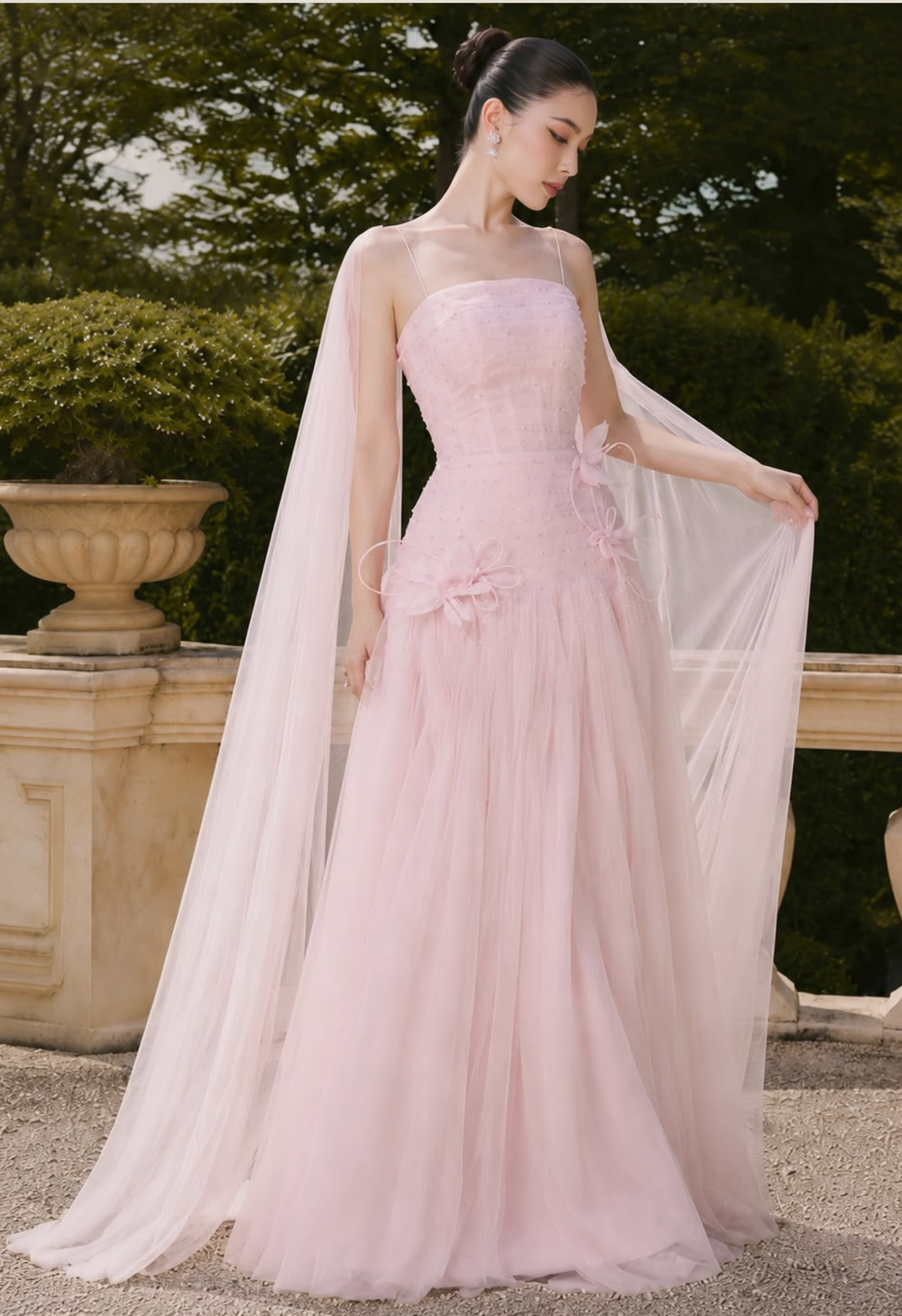 Aurora Garden Tulle Gown in Pink