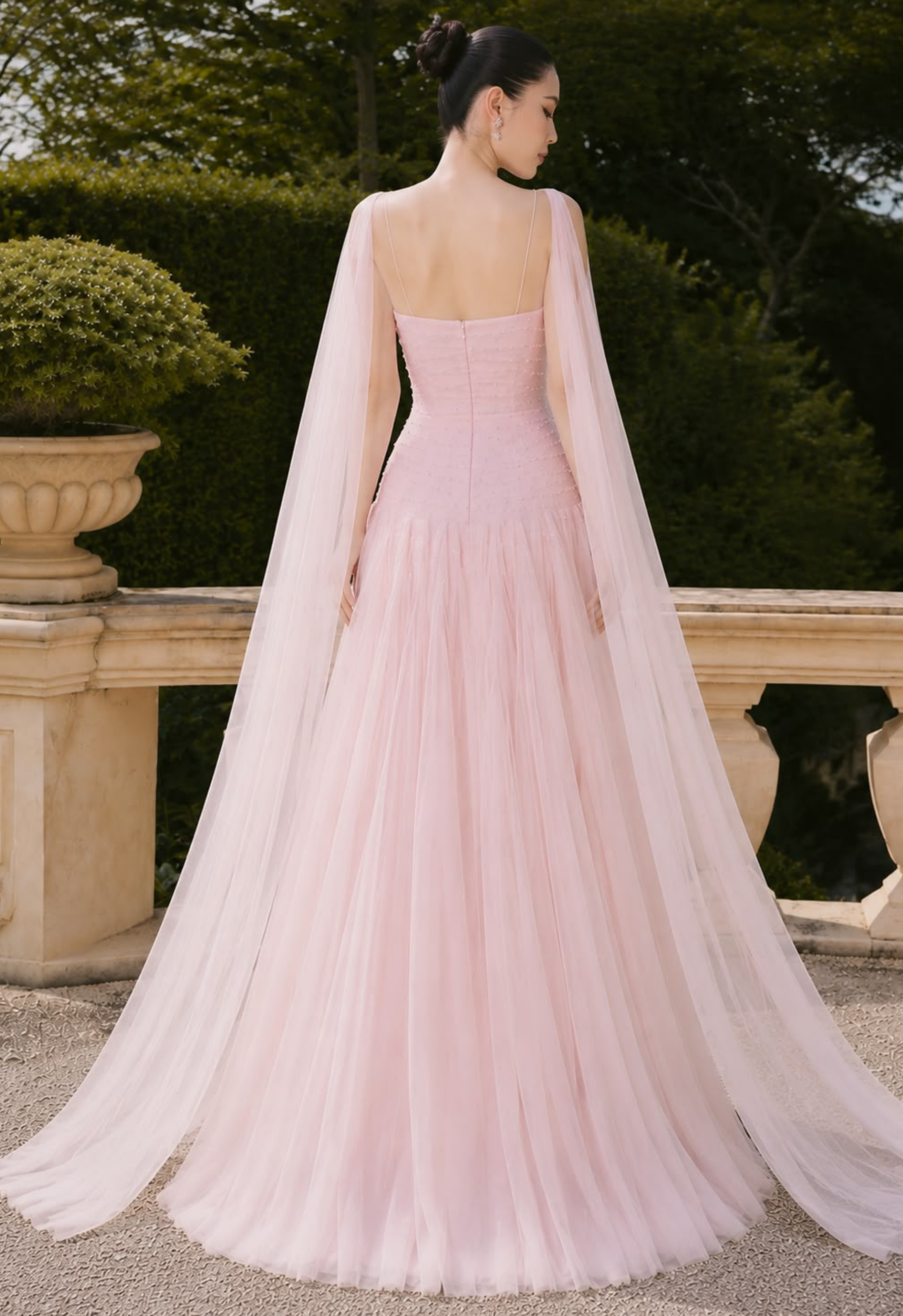 Aurora Garden Tulle Gown in Pink