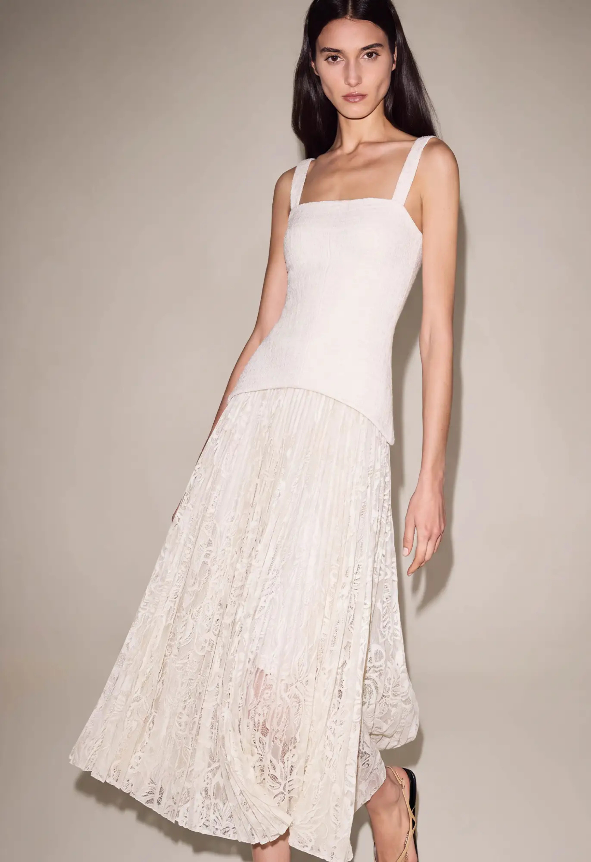 Mireva Long Ivory Dress