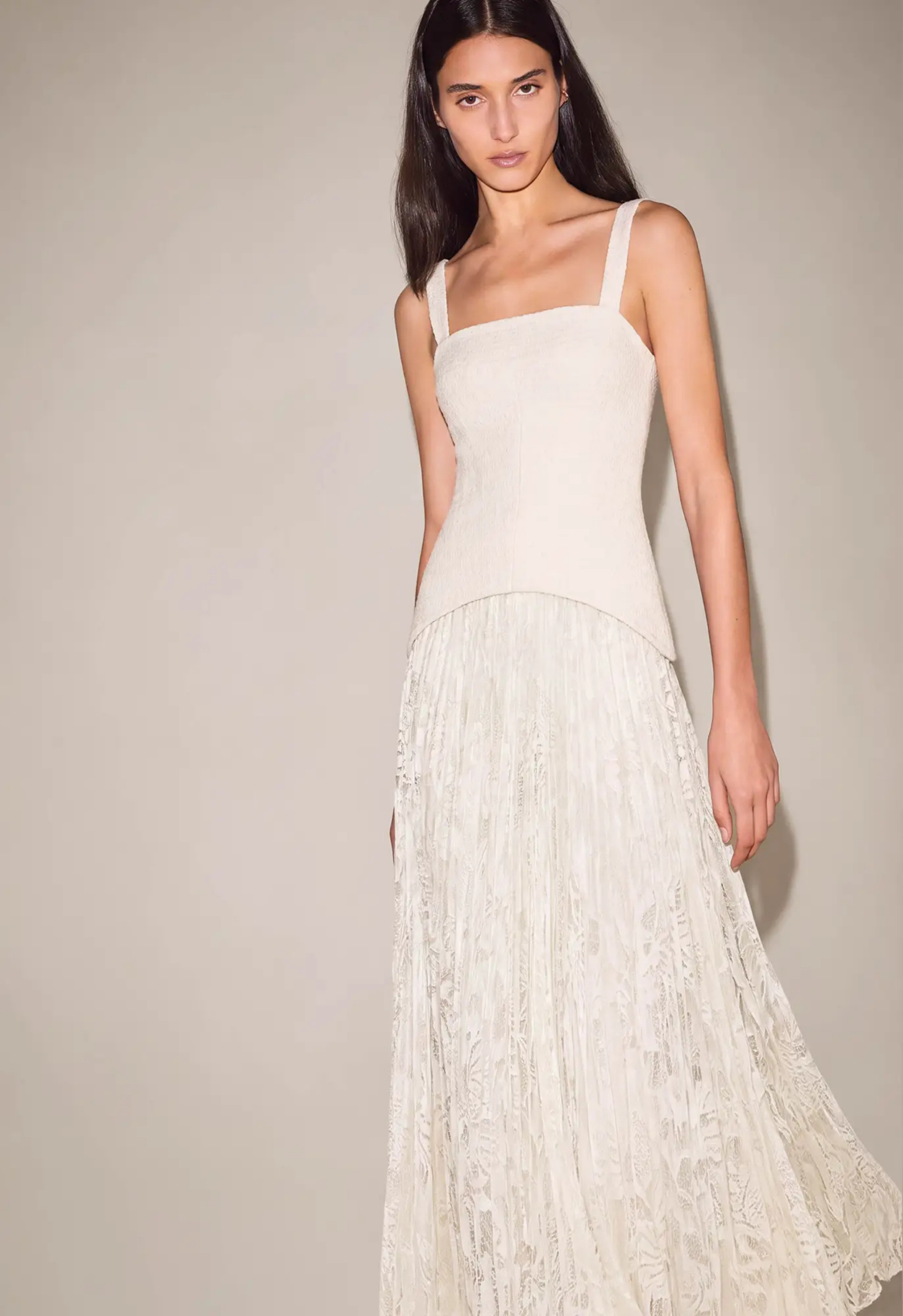 Mireva Long Ivory Dress
