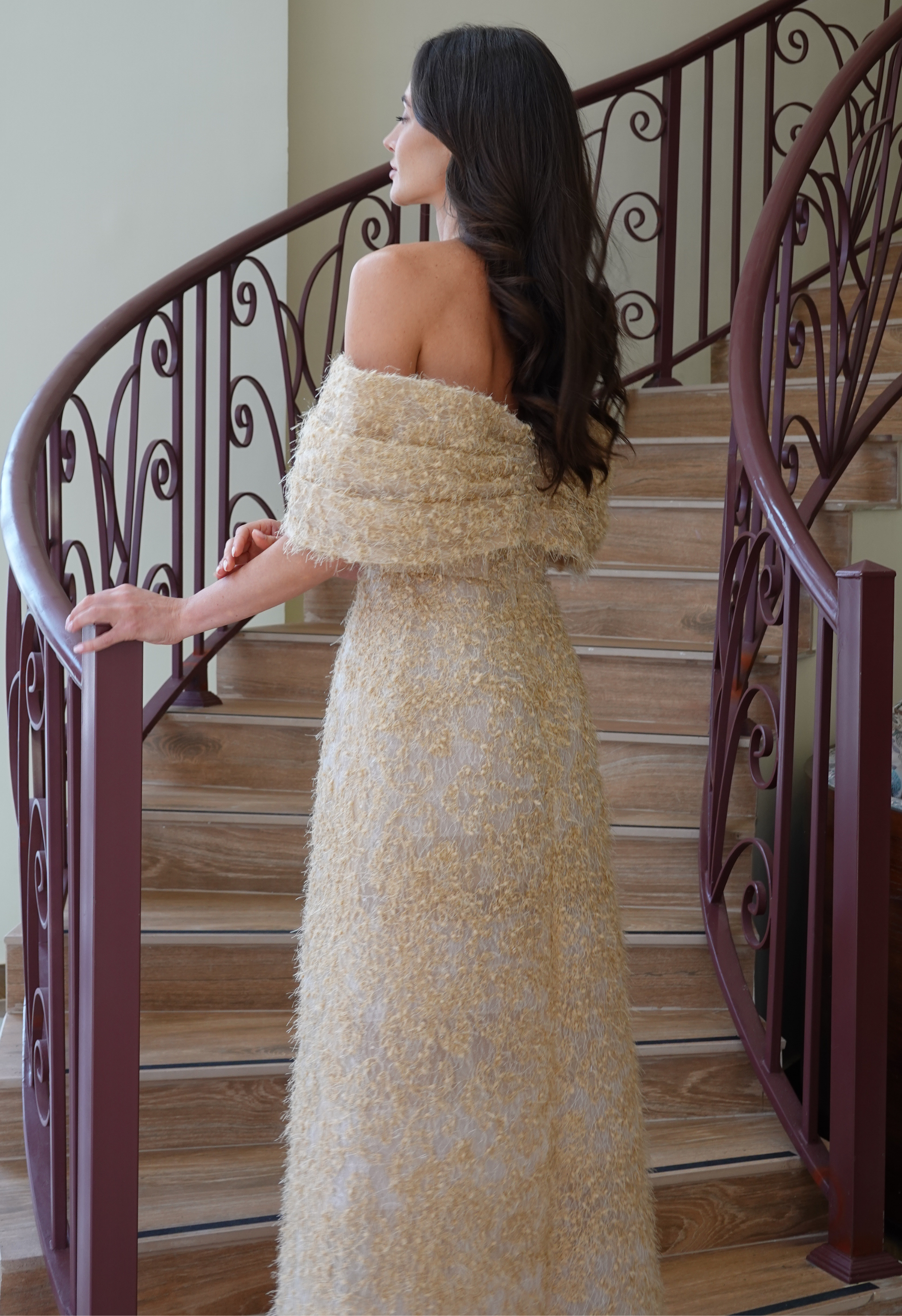 Champagne Bow Statement Dress