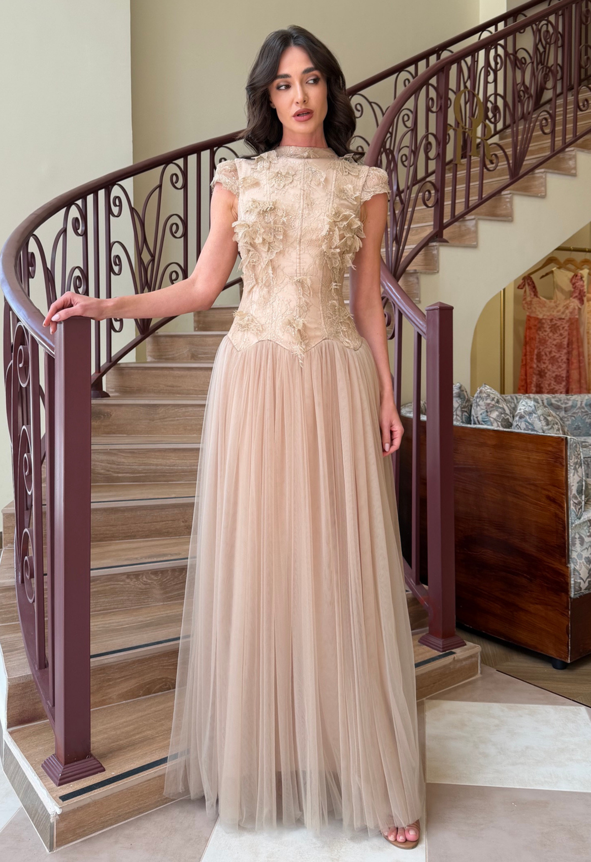 Elysian Dawn Lace Gown
