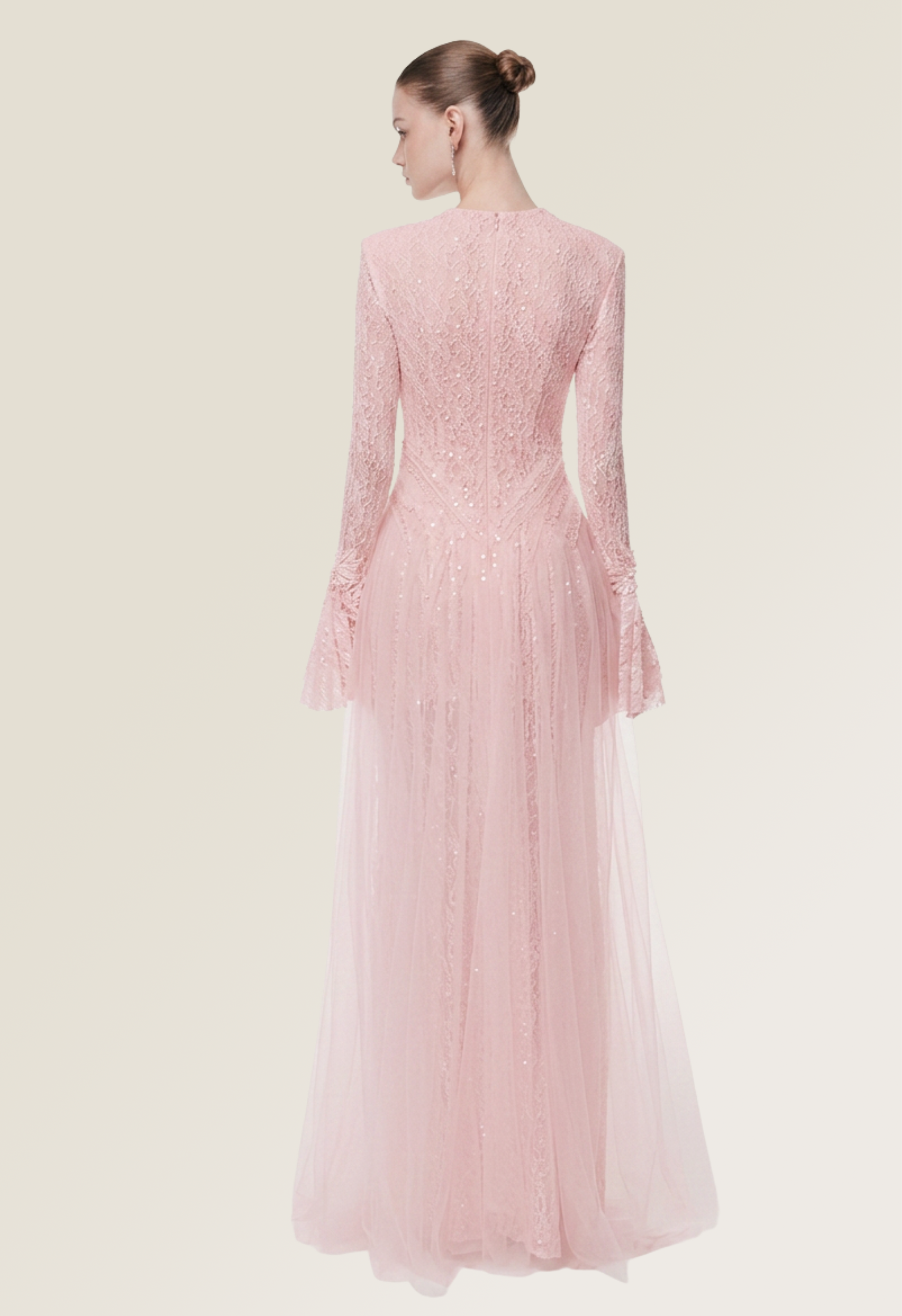 High Neck Draped Hip Gown