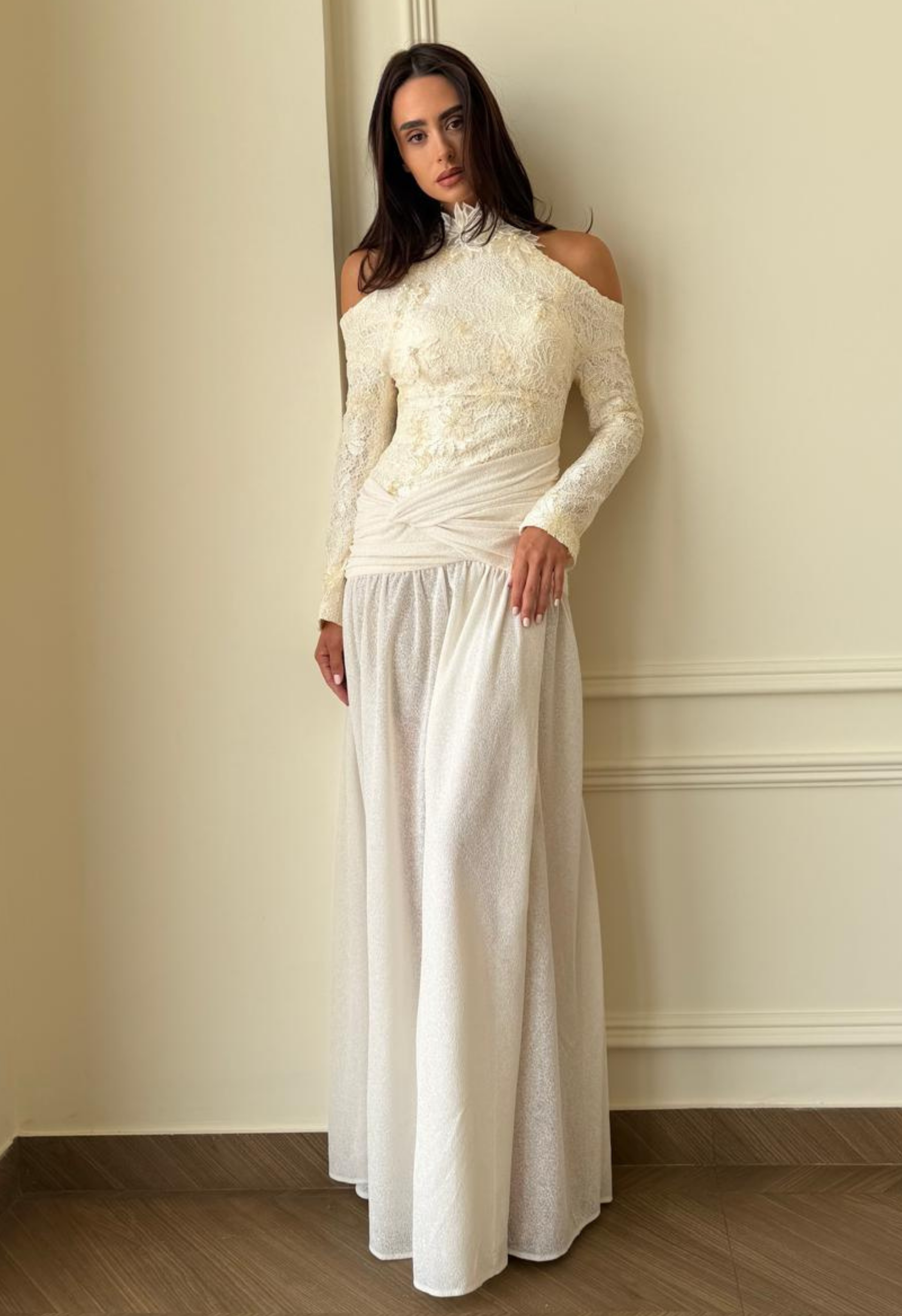 Floral Halter Evening Gown